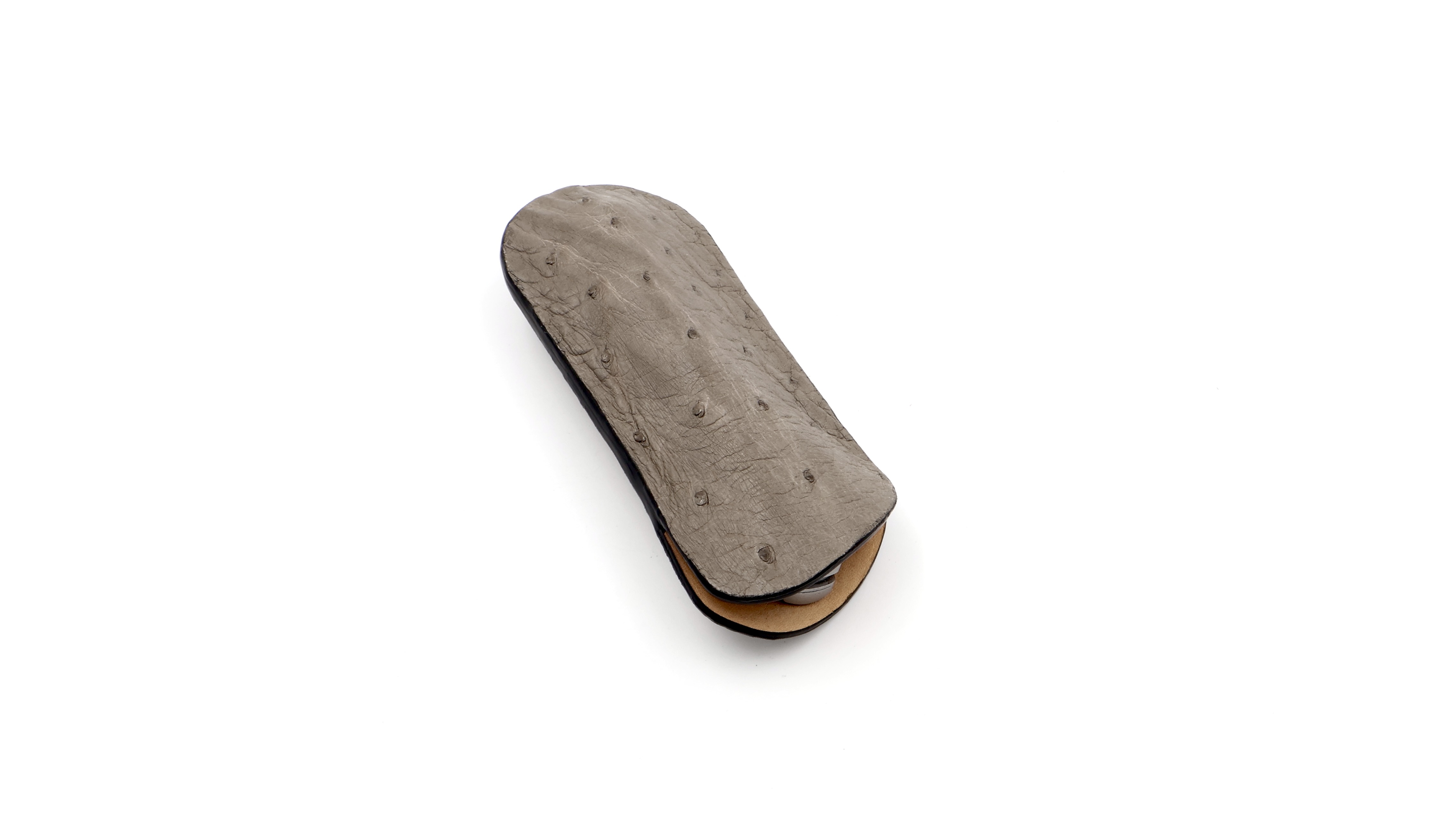 Atelier N°7 ostrichleather grey 14 cm