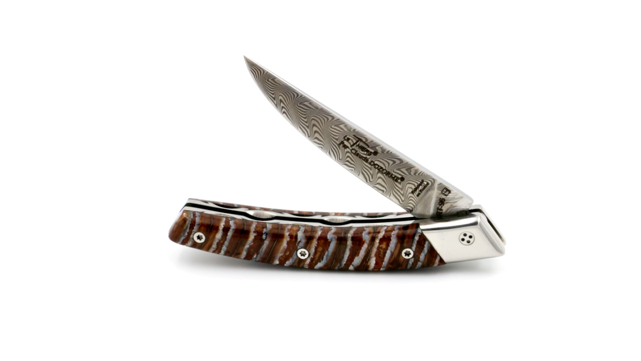 Claude DOZORME Thiers RLT L'ATELIER Mammutbackenzahn braun Damastklinge