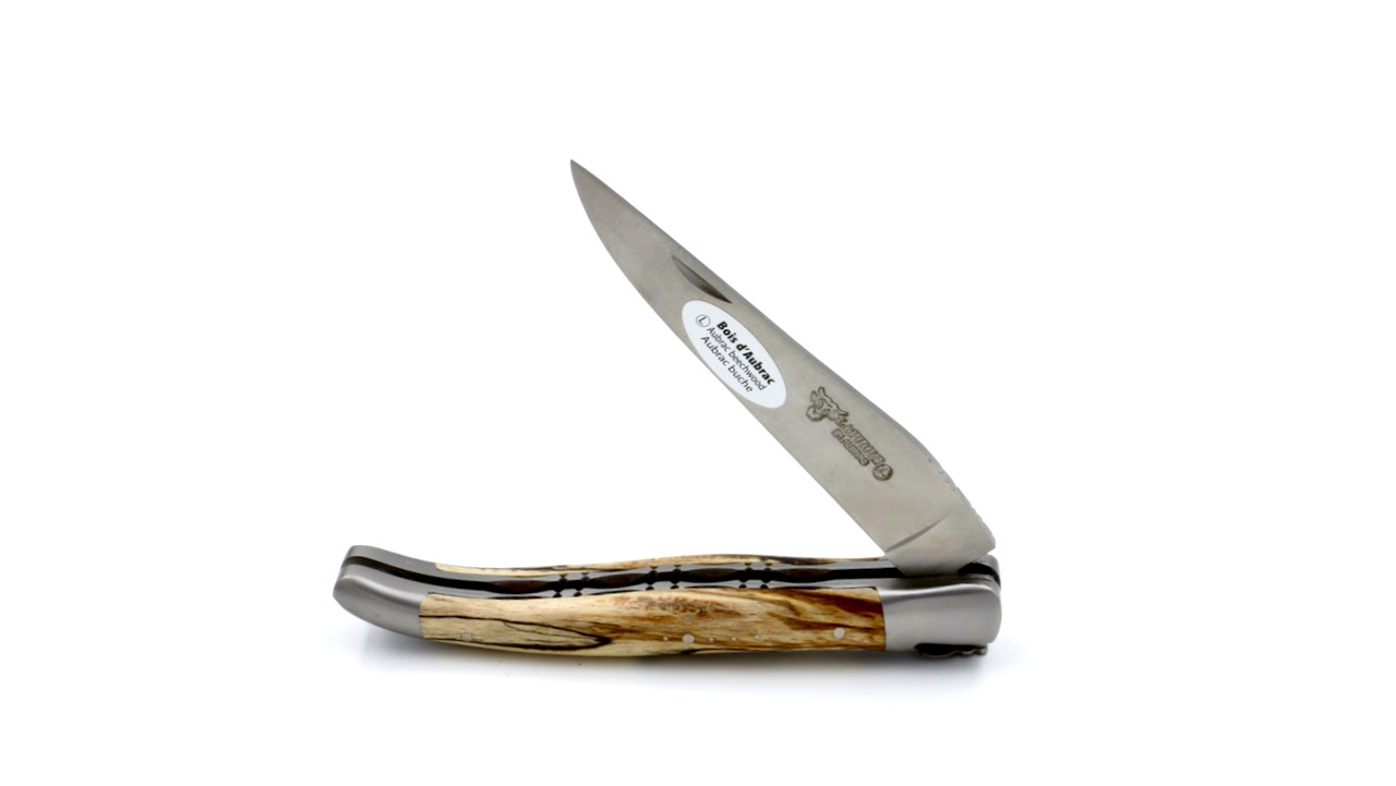 Laguiole en Aubrac doubleplate knife Aubrac beech wood 12 cm