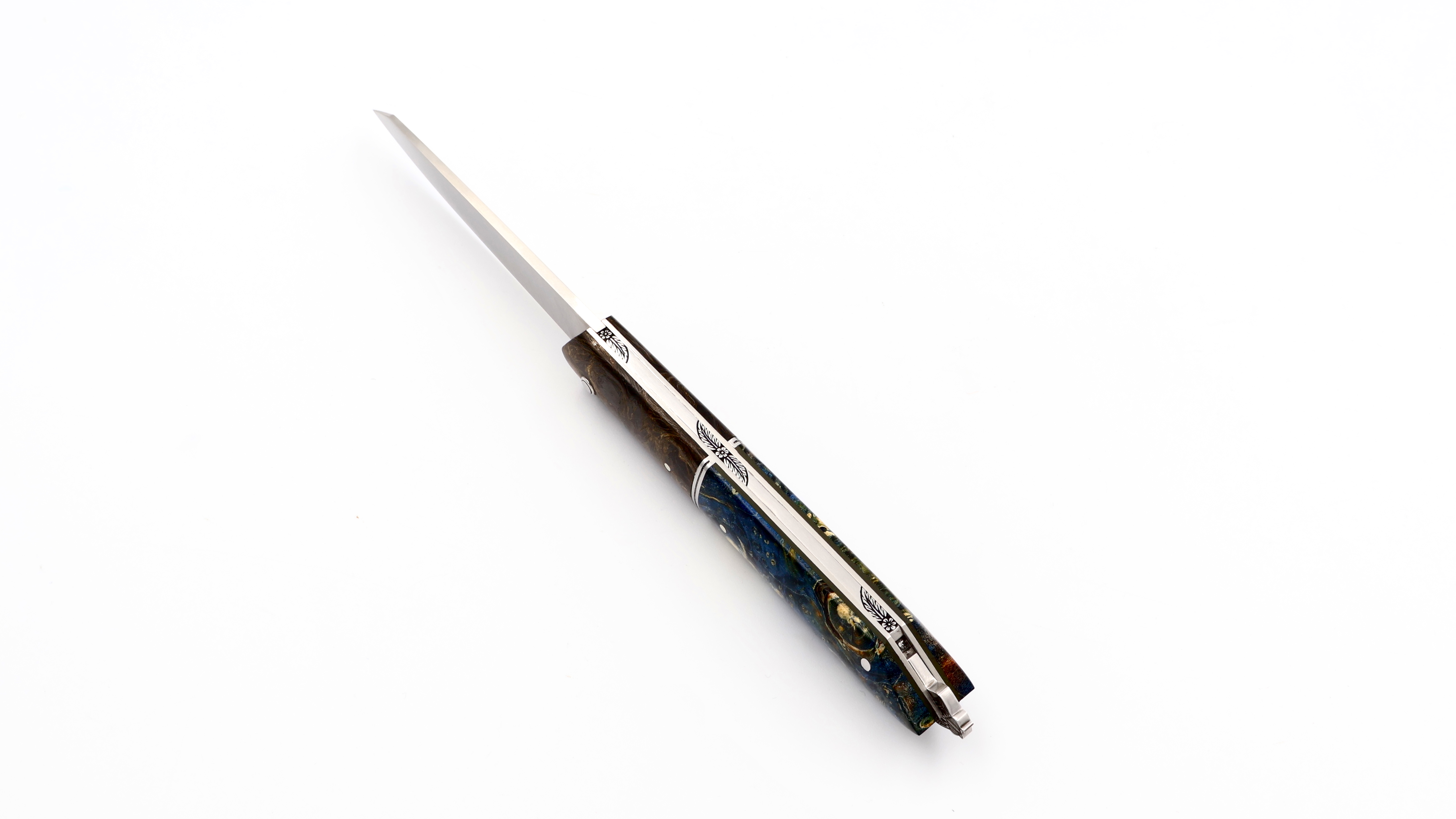 Laguiole en Aubrac BEE BACK unique piece carbonfiber and elder burlwood