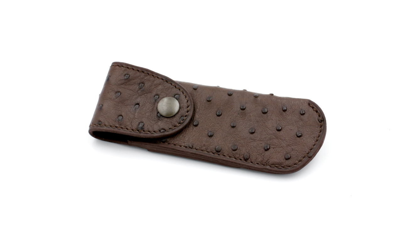 MANU LAPLACE 1515 leather sheat ostrich leather brown