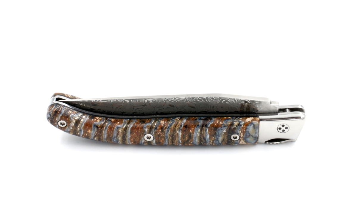 Claude DOZORME Laguiole Messer LUX Mammutbackenzahn 12 cm Damastklinge