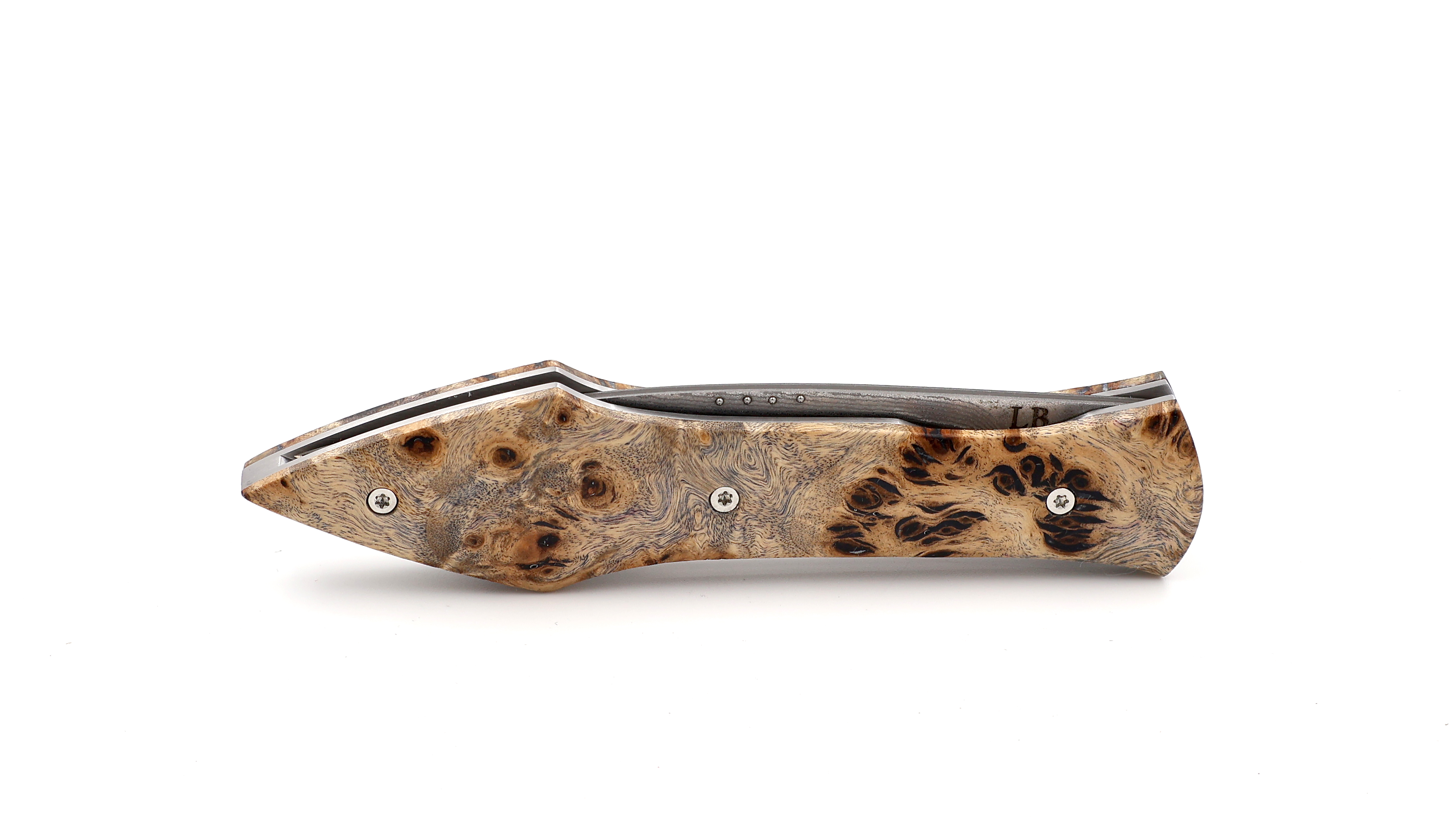 Laraud Blades L’Oegopsyde maple burlwood suminagashi VG10 damascus