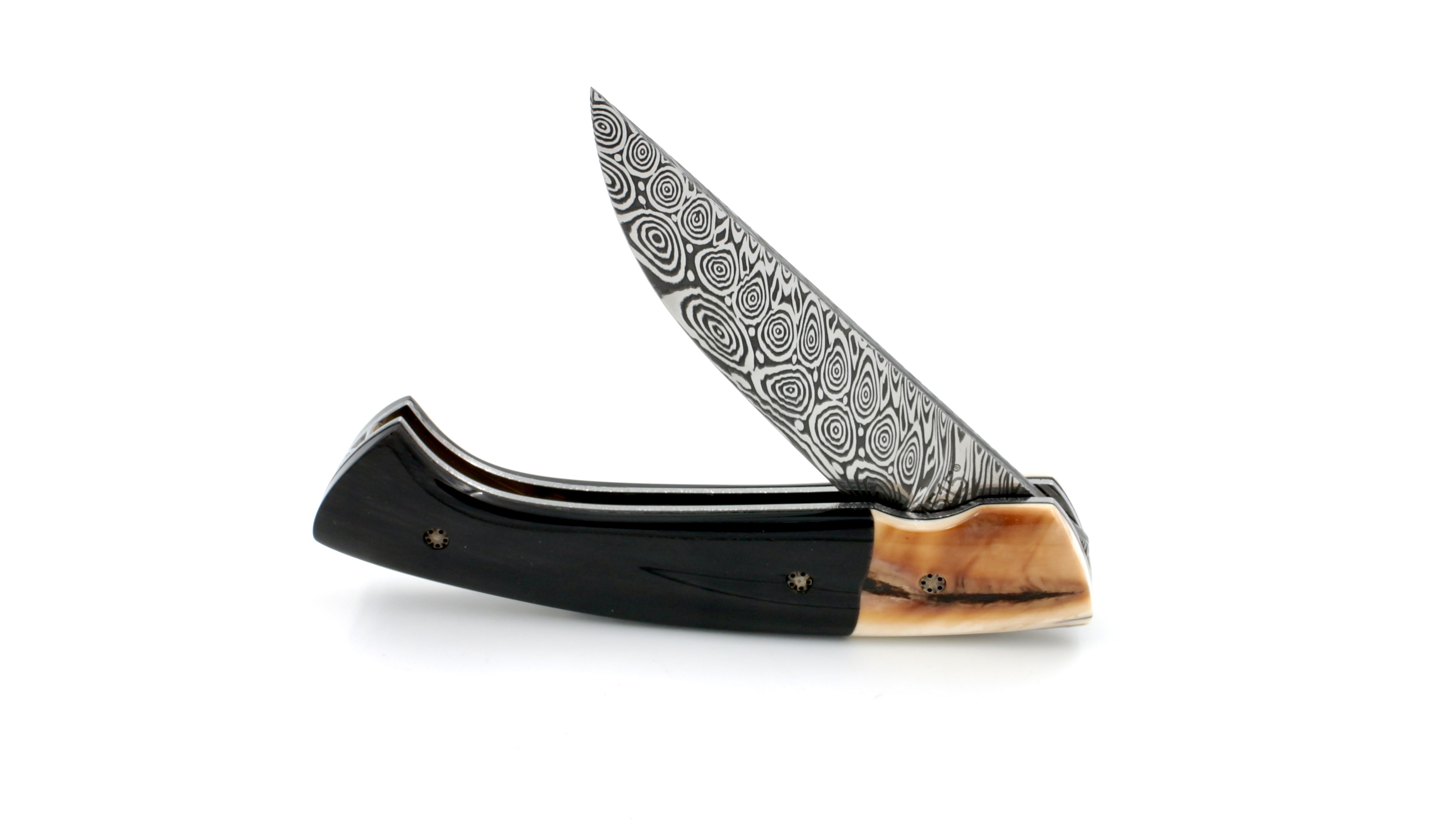 MANU LAPLACE 1515 MASAI buffalo horn/warthog ivory damascus blade