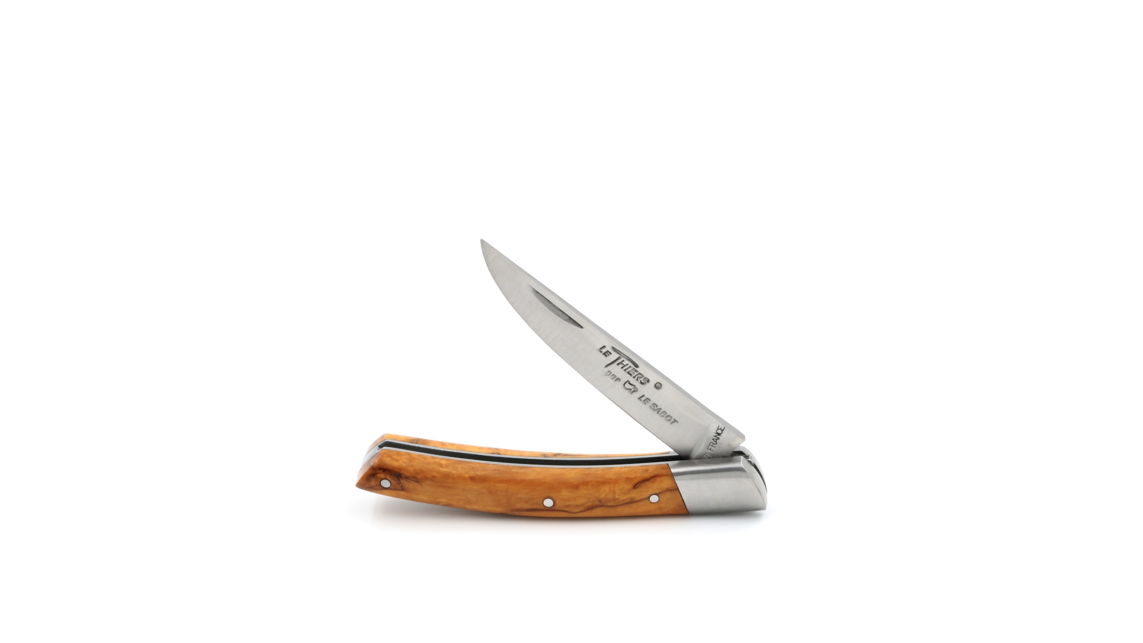 AU SABOT THIERS knife 10 cm birchwood burl orange