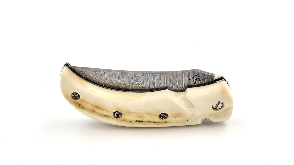 Coutellerie du Lotus CUSTOM Wüstenwarzenschwein Elfenbein twisted Damast 