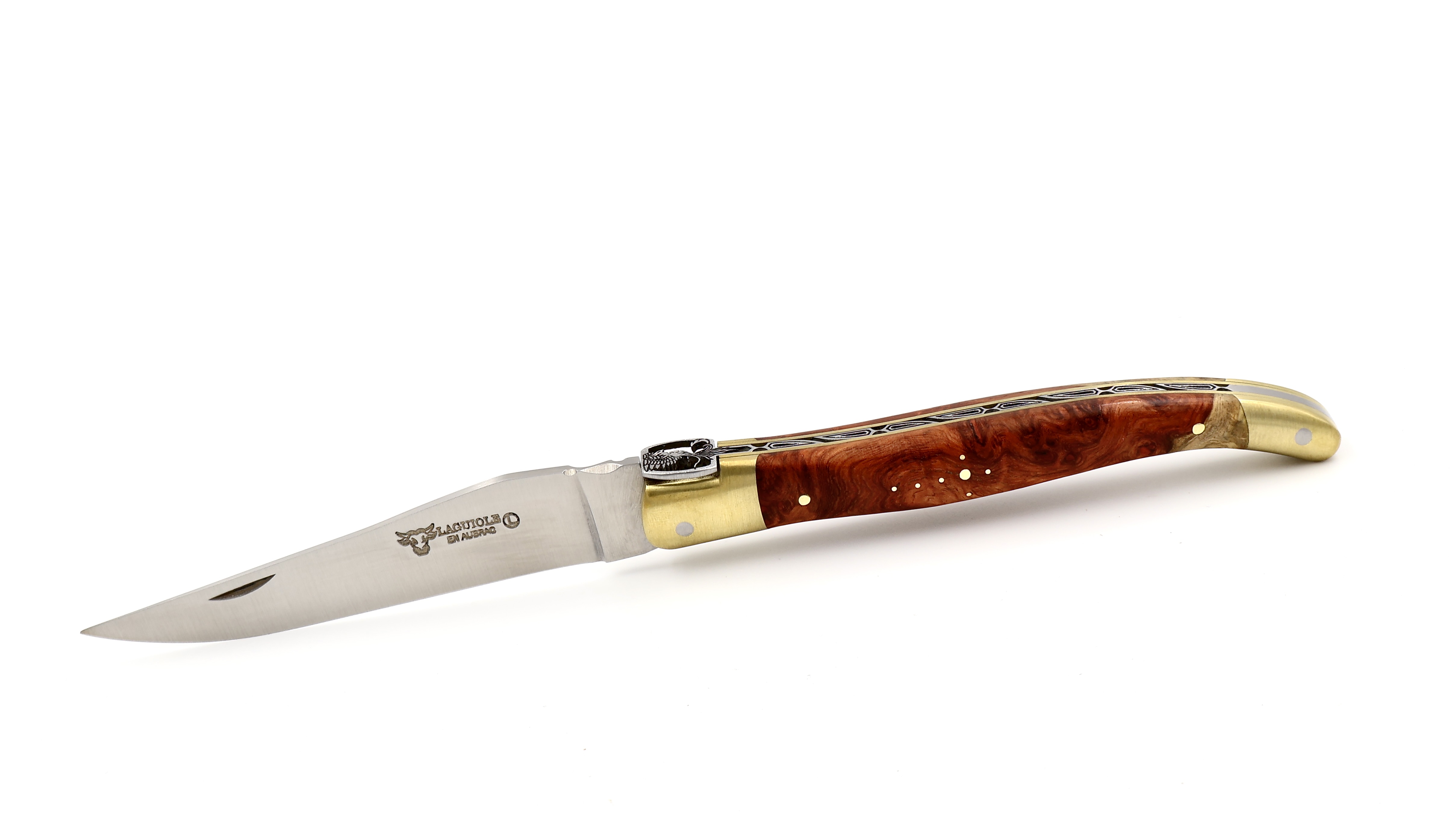Laguiole en Aubrac Laguiole UNIQUE PIECE  amboina burlwood with PHÖNIX bee 12 cm