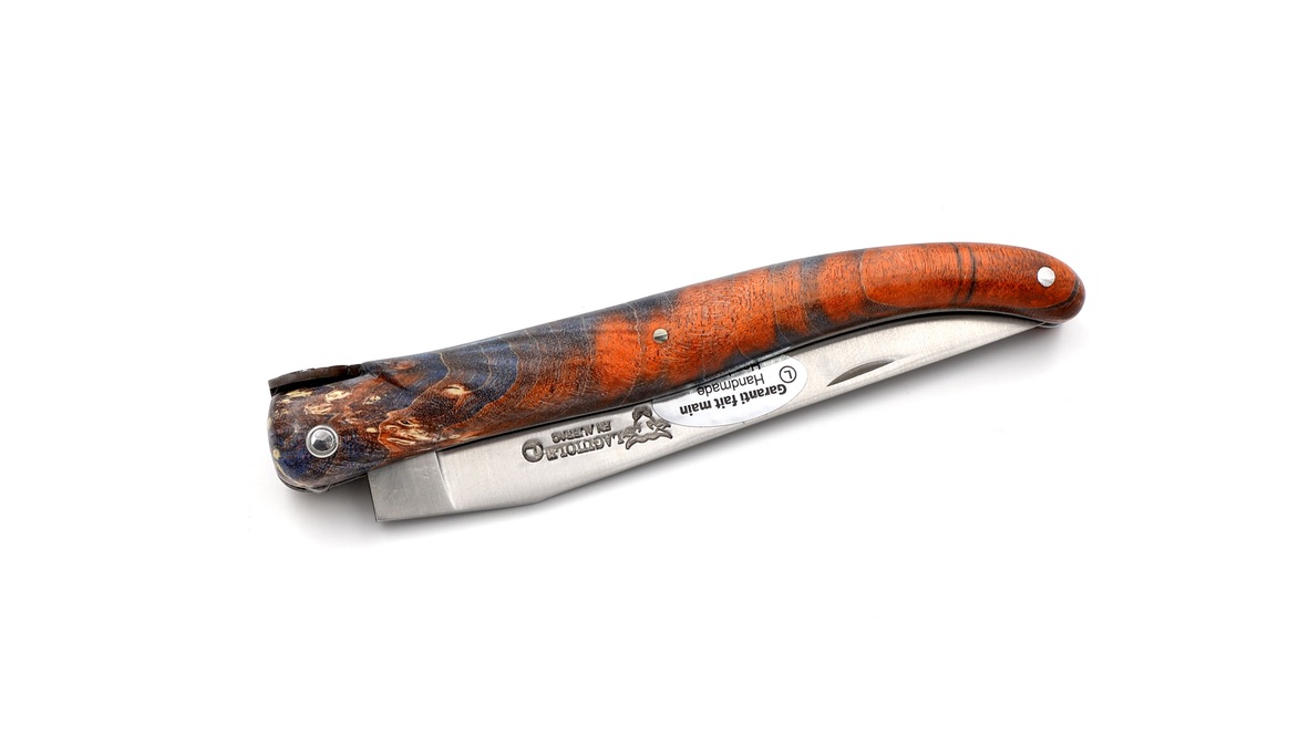 Laguiole en Aubrac Laguiole elder burl with EARTH bee DSC® Carbon damascus 12 cm