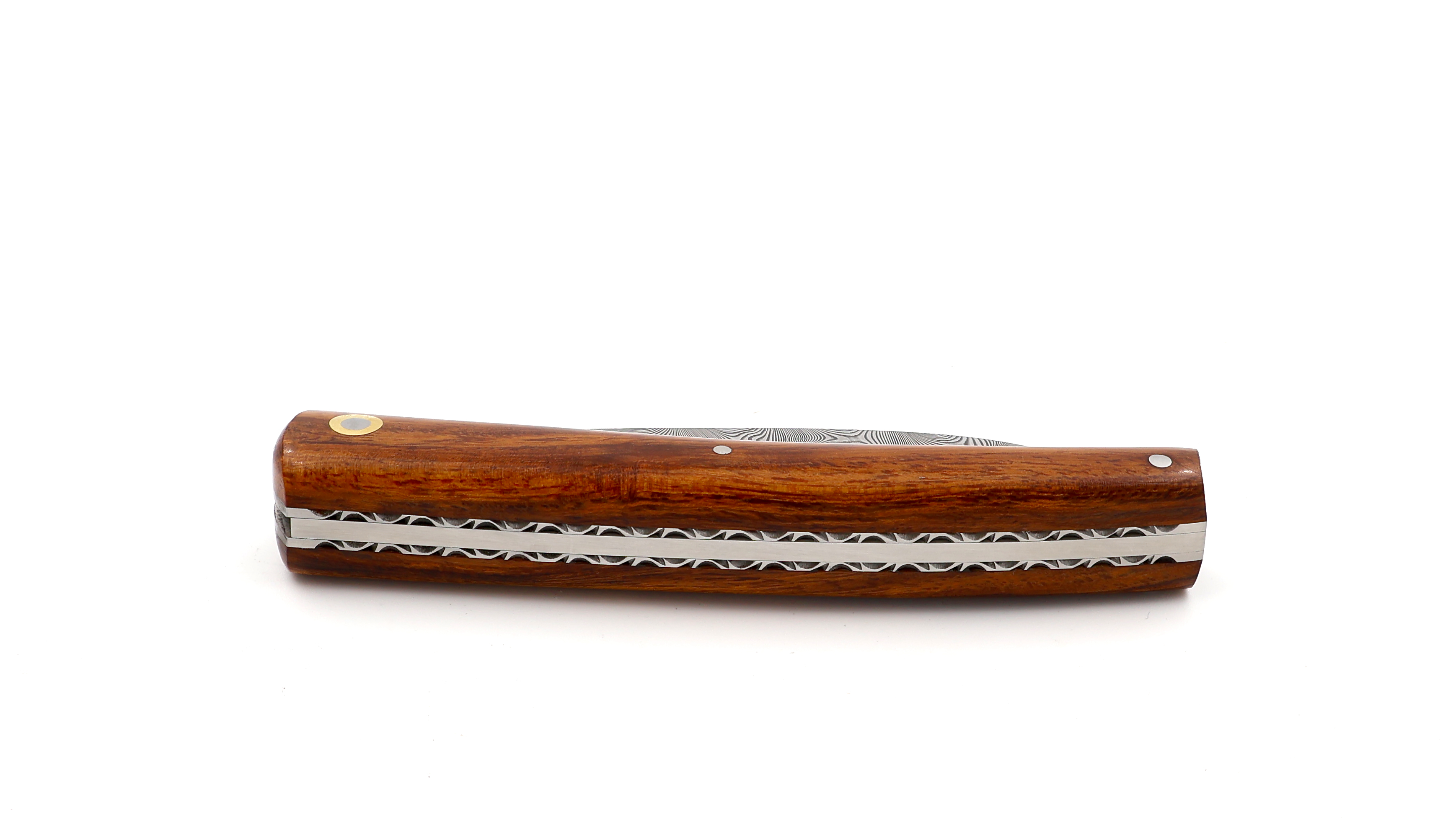 Liadou du Vallon® PETIT iron wood burl chiseled plates damascus 10,5 cm