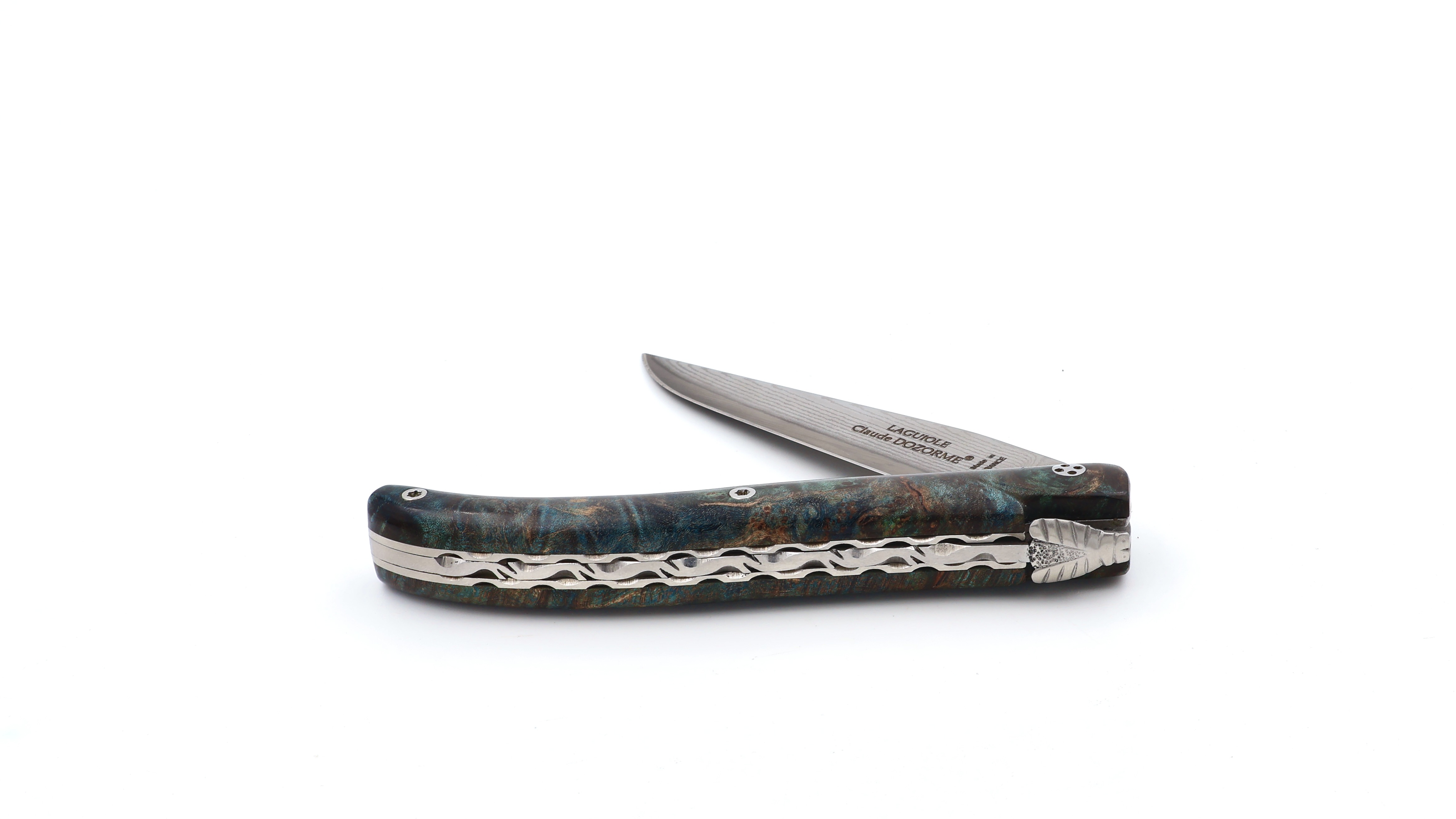 Claude DOZORME Laguiole maple burlwood 12 cm VG10 damascus