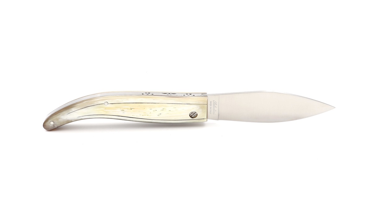 Saladini knife MAREMMANO A FOGLIA horn tip