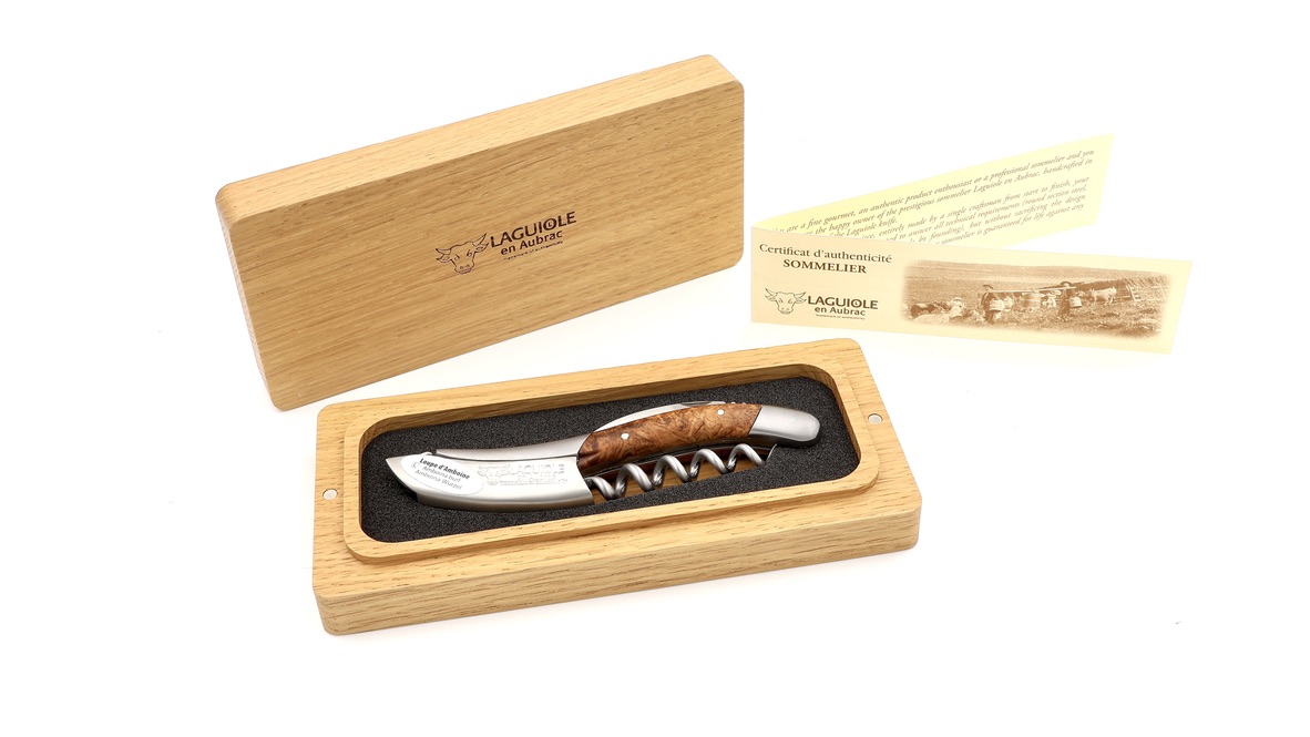 Laguiole en Aubrac Sommeliermesser Amboina Wurzelholz 
