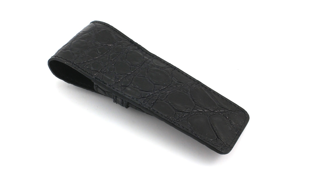 MAX CAPDEBARTHES  Taschenetui LUXE Kroko 12 cm schwarz
