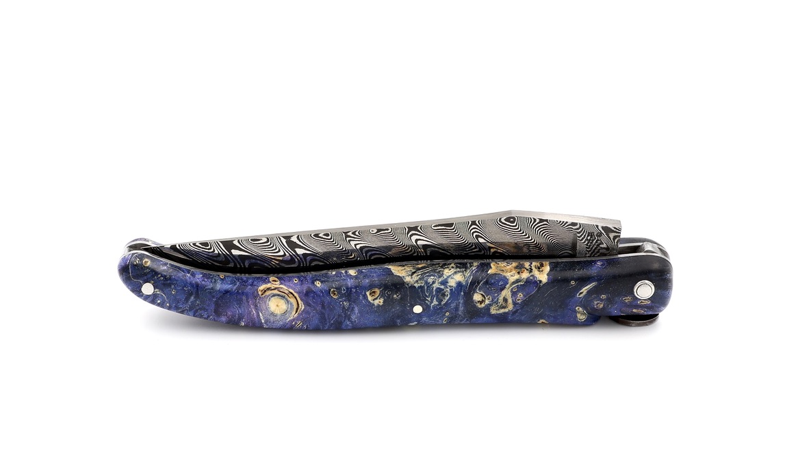 Laguiole en Aubrac Biene ERDE Holunder Wurzelholz DSC® Carbon Damastklinge 12 cm      