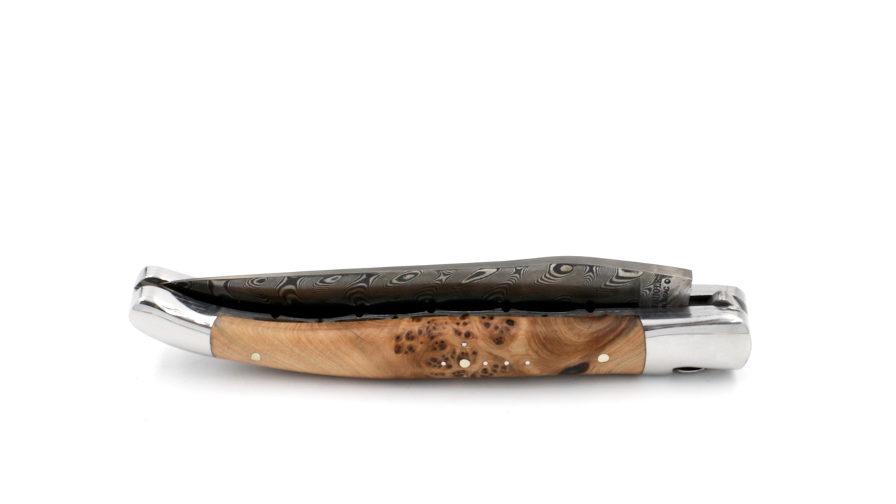 IMG_6425 Laguiole en Aubrac damascus juniper with double plates 12 cm shiny