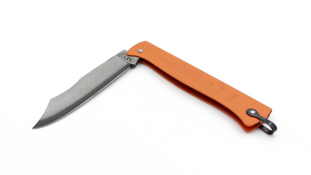 Cognet DOUK-DOUK knife 11 cm TAKEFU VG10 damascus orange
