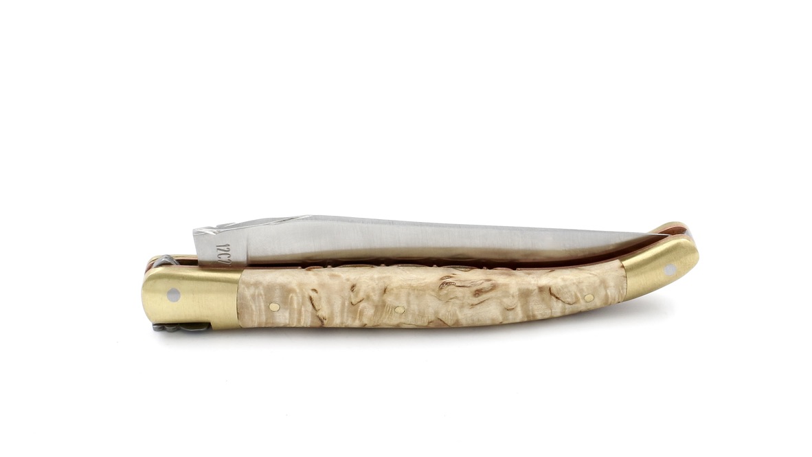 Laguiole en Aubrac BIJOU Birke guillochierte Platine 12 cm