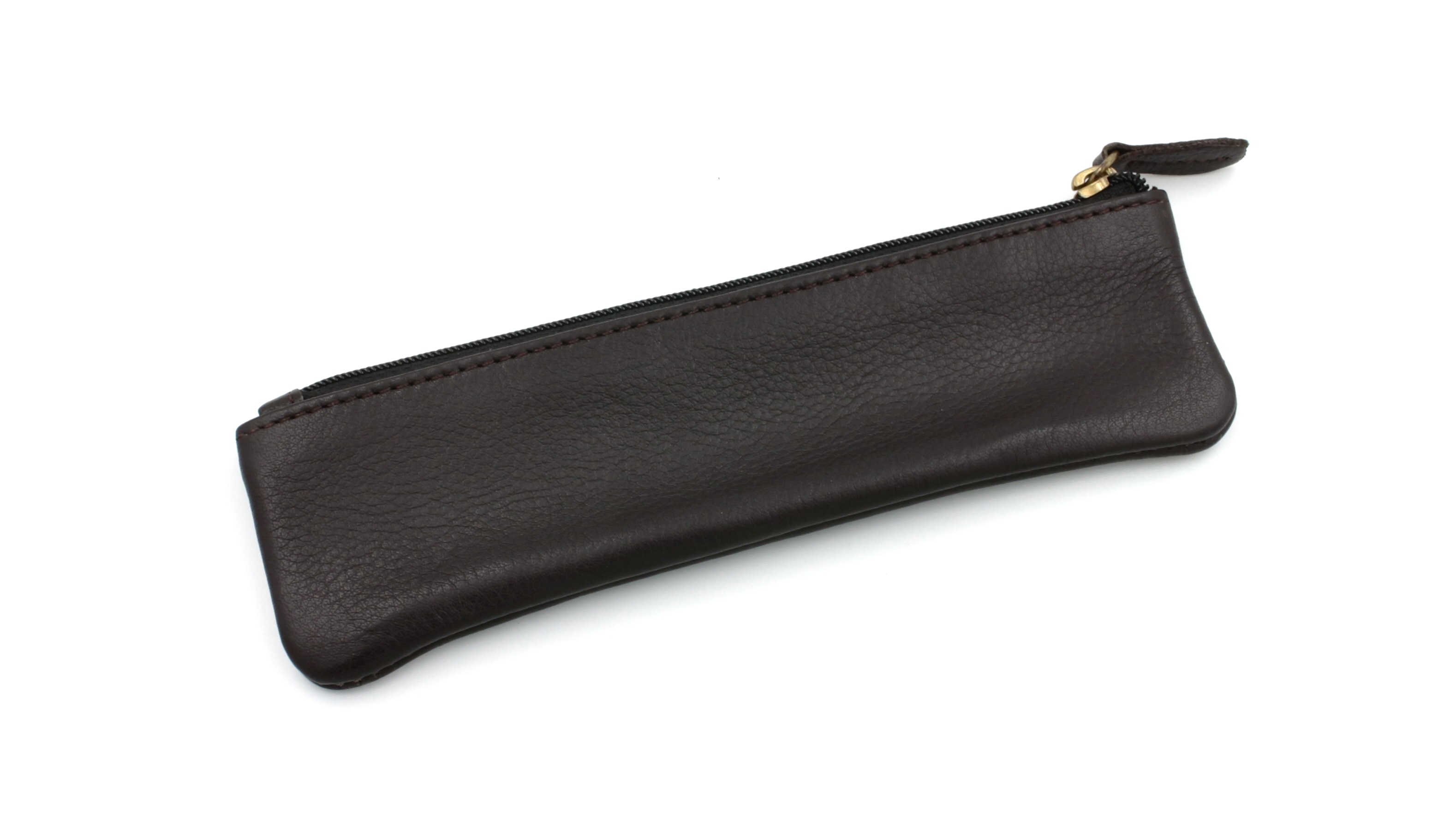 Laguiole en Aubrac leather slip-in case  leather with zip 15 cm