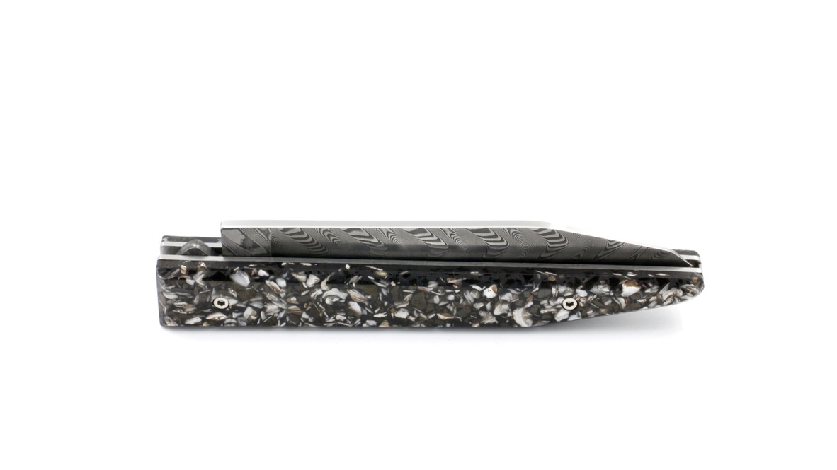 Charles Canon Le TERRIL polished coal and oyster shell damascus