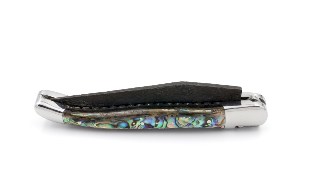 Honoré Durand Laguiole knife Prestige doubleplates Abalone shiny brut de forge 12 cm