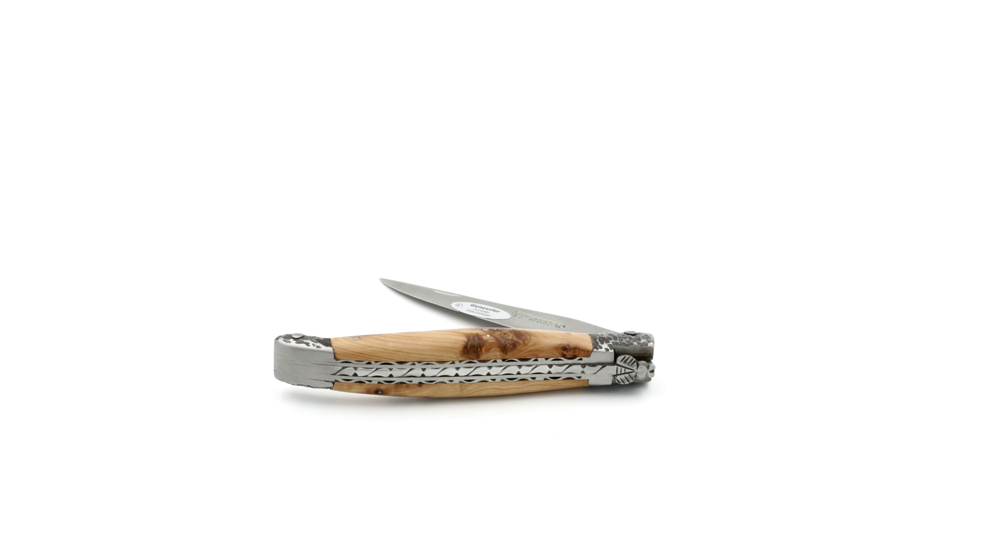 731EC834-6B2F-4AA0-8058-D9134A99F2D4_1_201_a Laguiole en Aubrac double plate knife hammered bolsters Juniper 12 cm