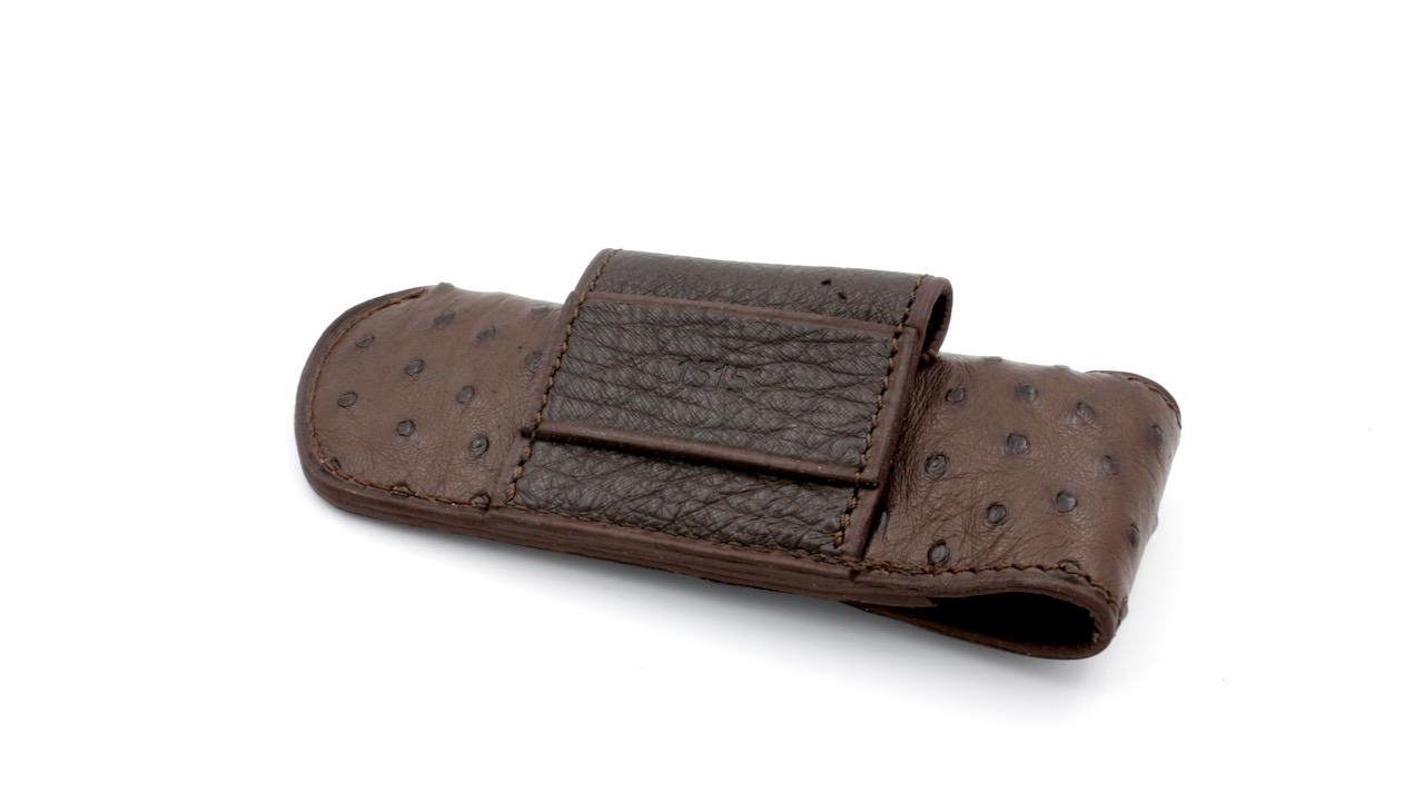 MANU LAPLACE 1515 leather sheat ostrich leather brown