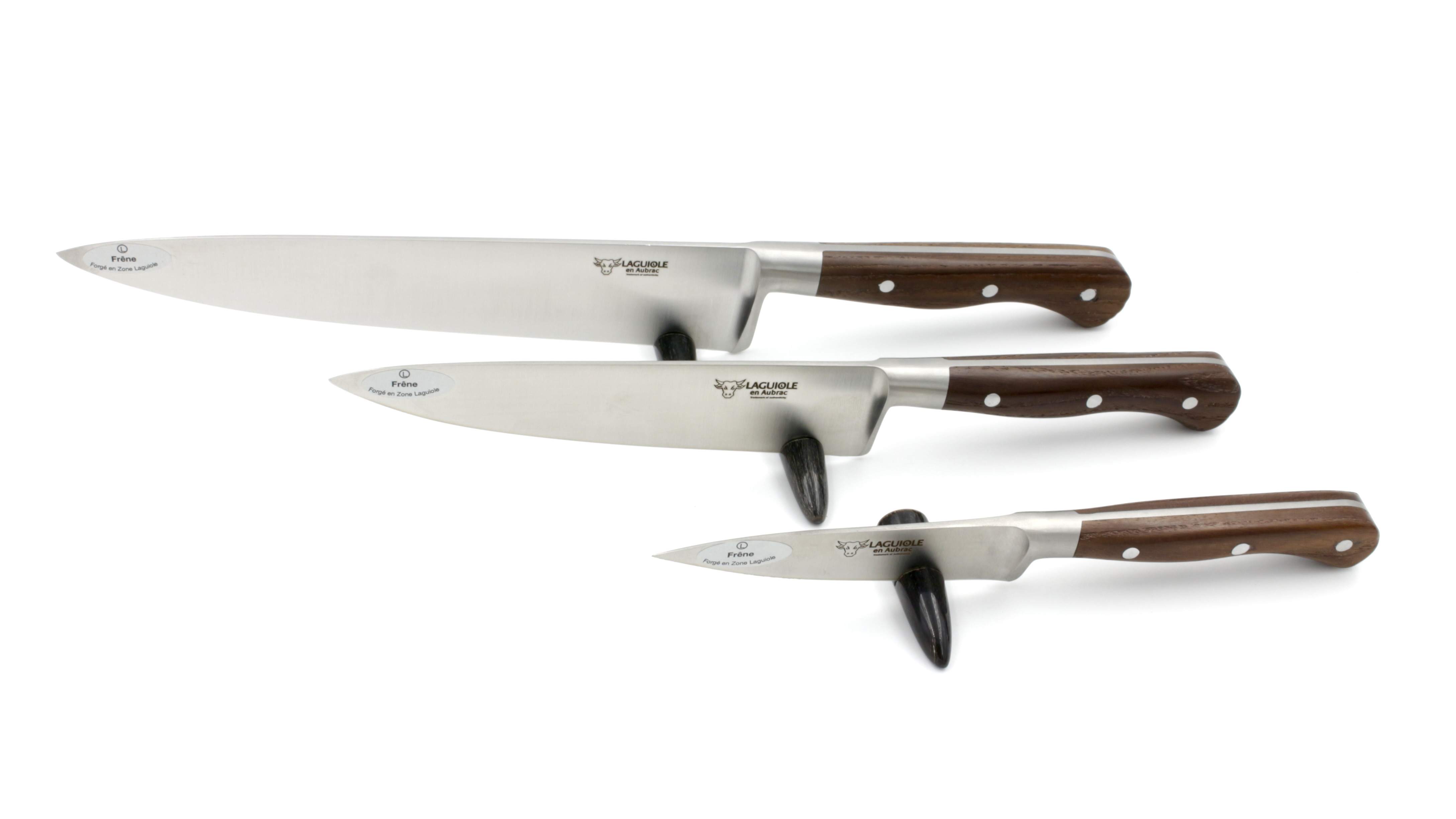 Laguiole en Aubrac Thermo Esche Kochmesserset 3-teilig