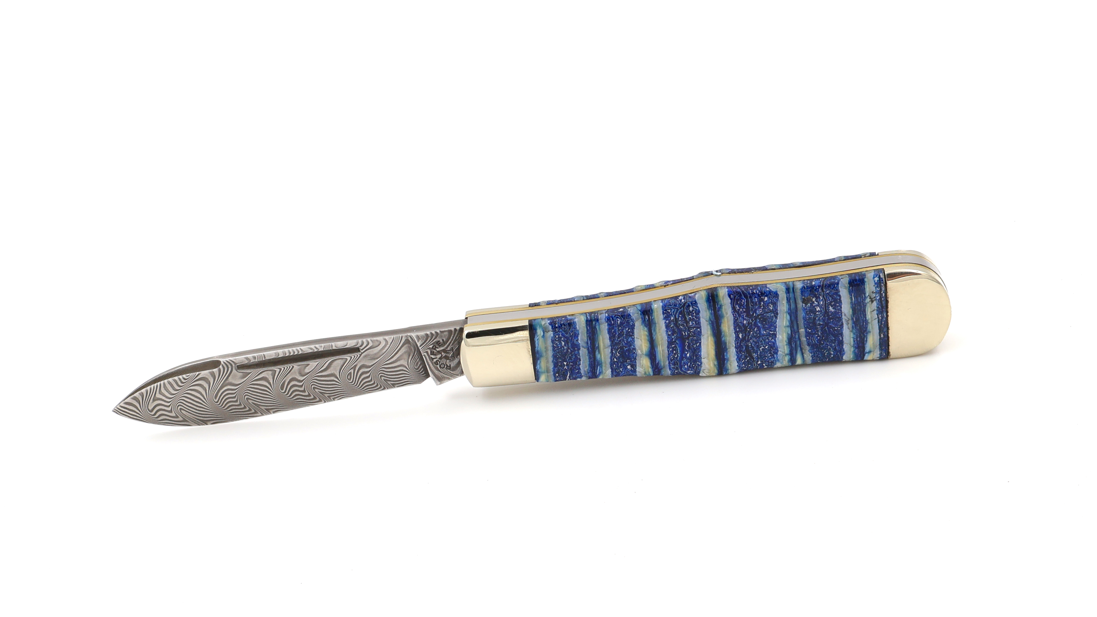 Robert Klaas Flaschen-Erl mammoth tusk stanless damascusblade