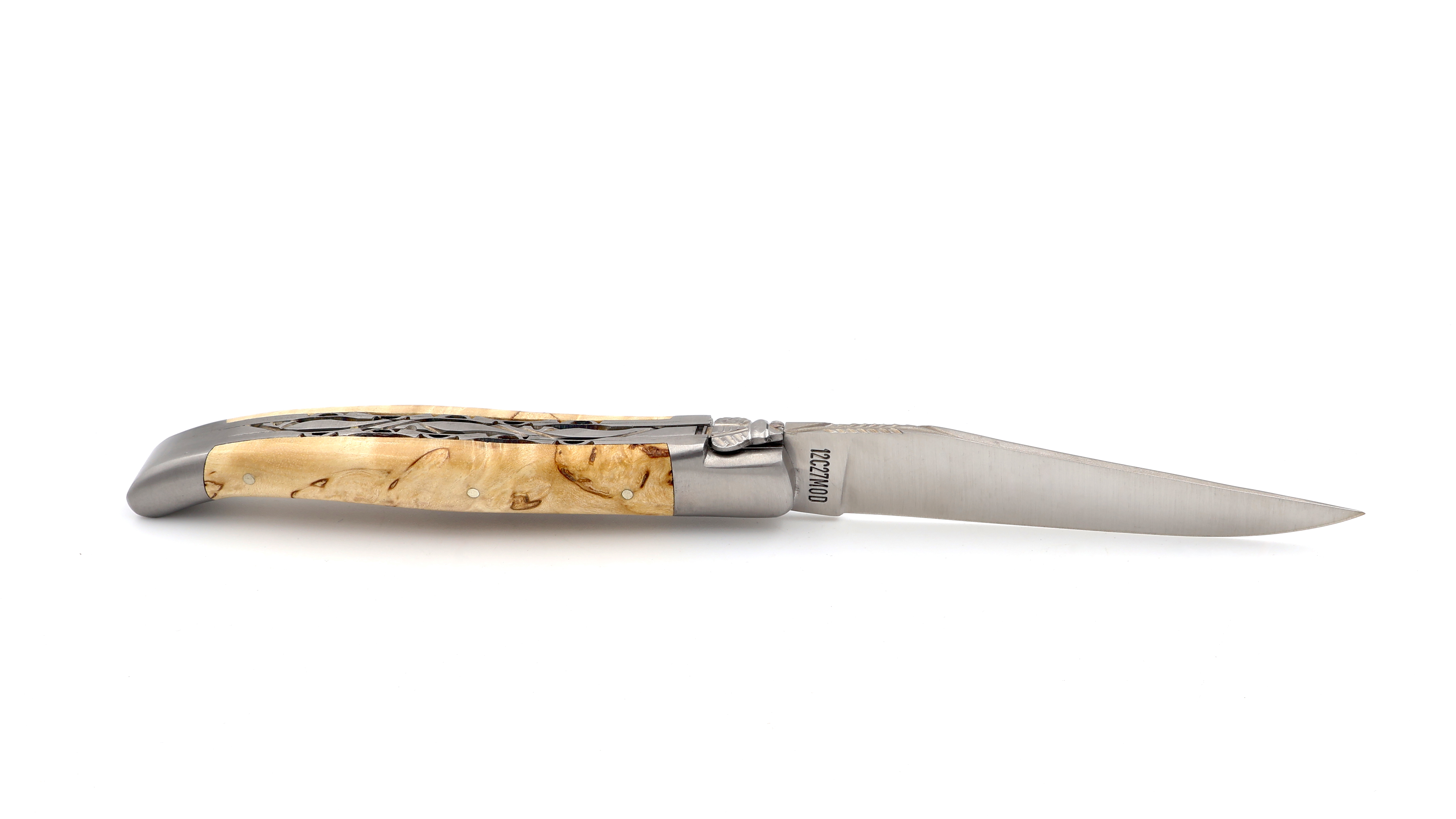 Laguiole en Aubrac doubleplate knife Birchwood 12 cm