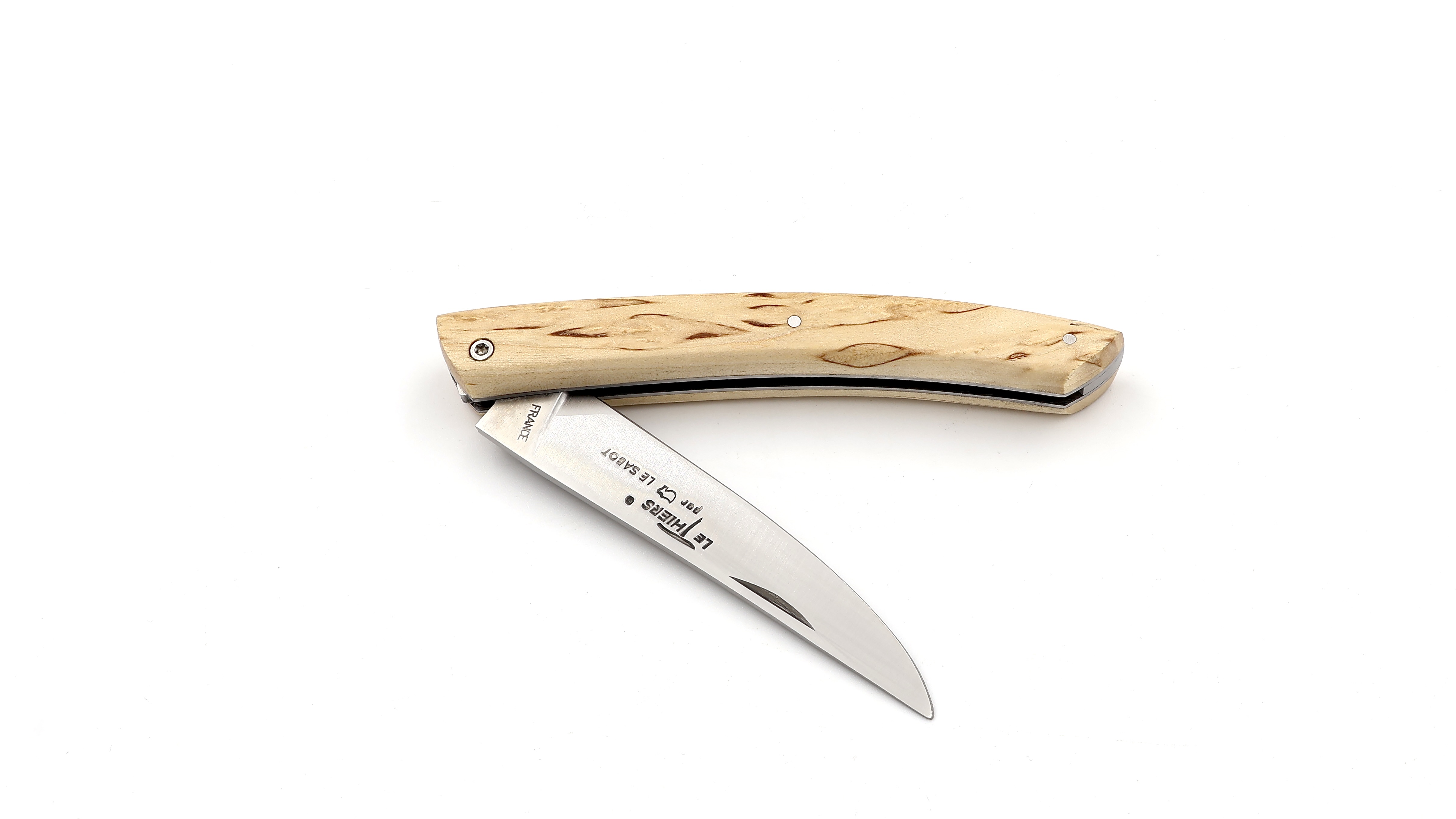 AU SABOT Le Thiers Messer 12 cm finnische Maserbirke