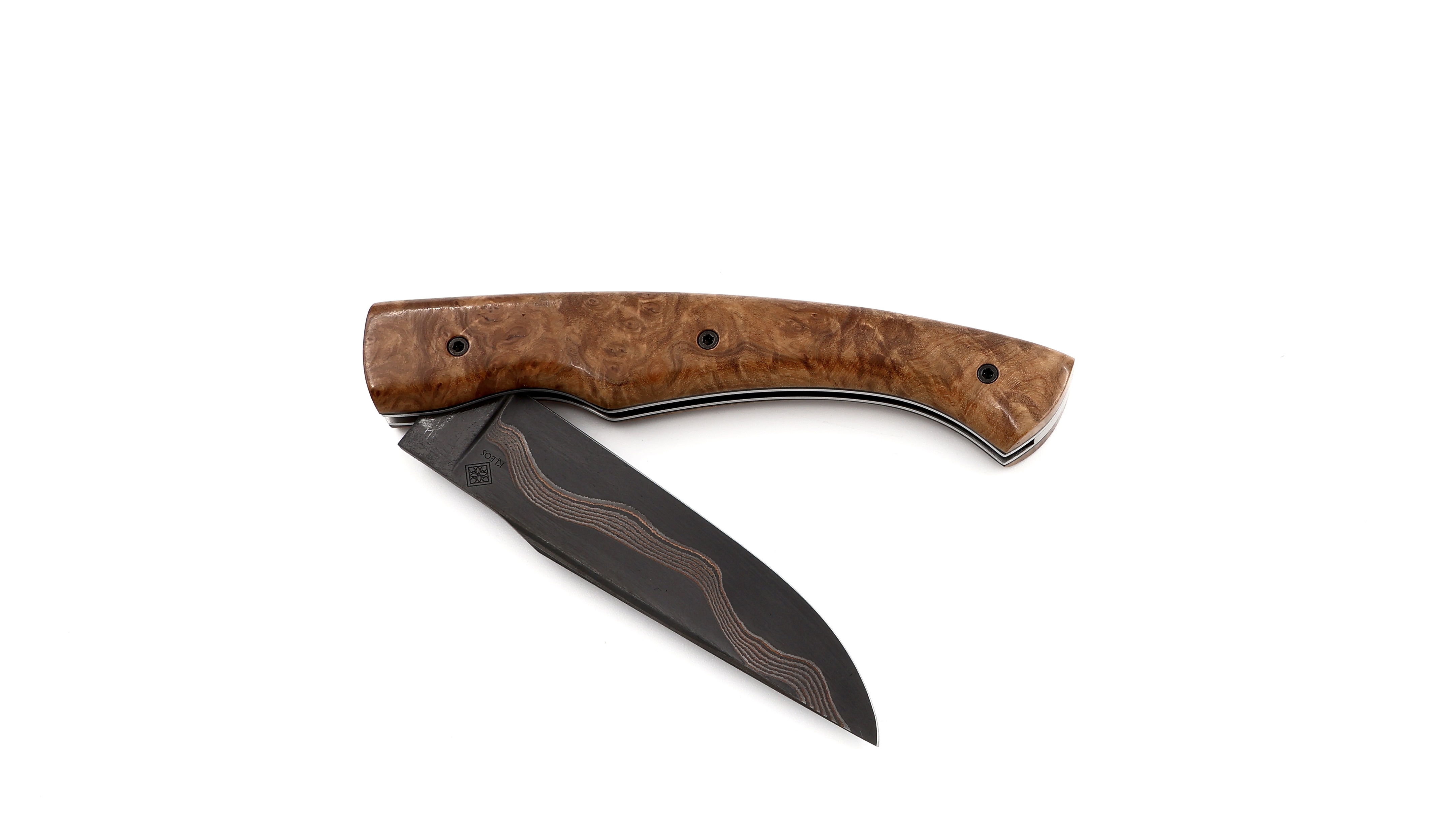 KLEOS folding knife LYKOS burl of brown malee coppermascusblade KLEOS folding knife LYKOS burl of brown malee coppermascusblade