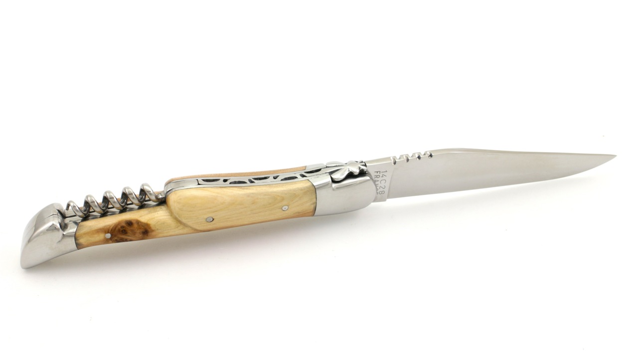 Honoé Durand Laguiole knife Juniper shiny corkscrew 12 cm