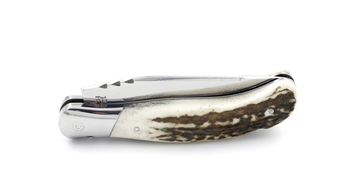 ARBALETE G. David Laguiole hunting knife NATURE stag horn shiny