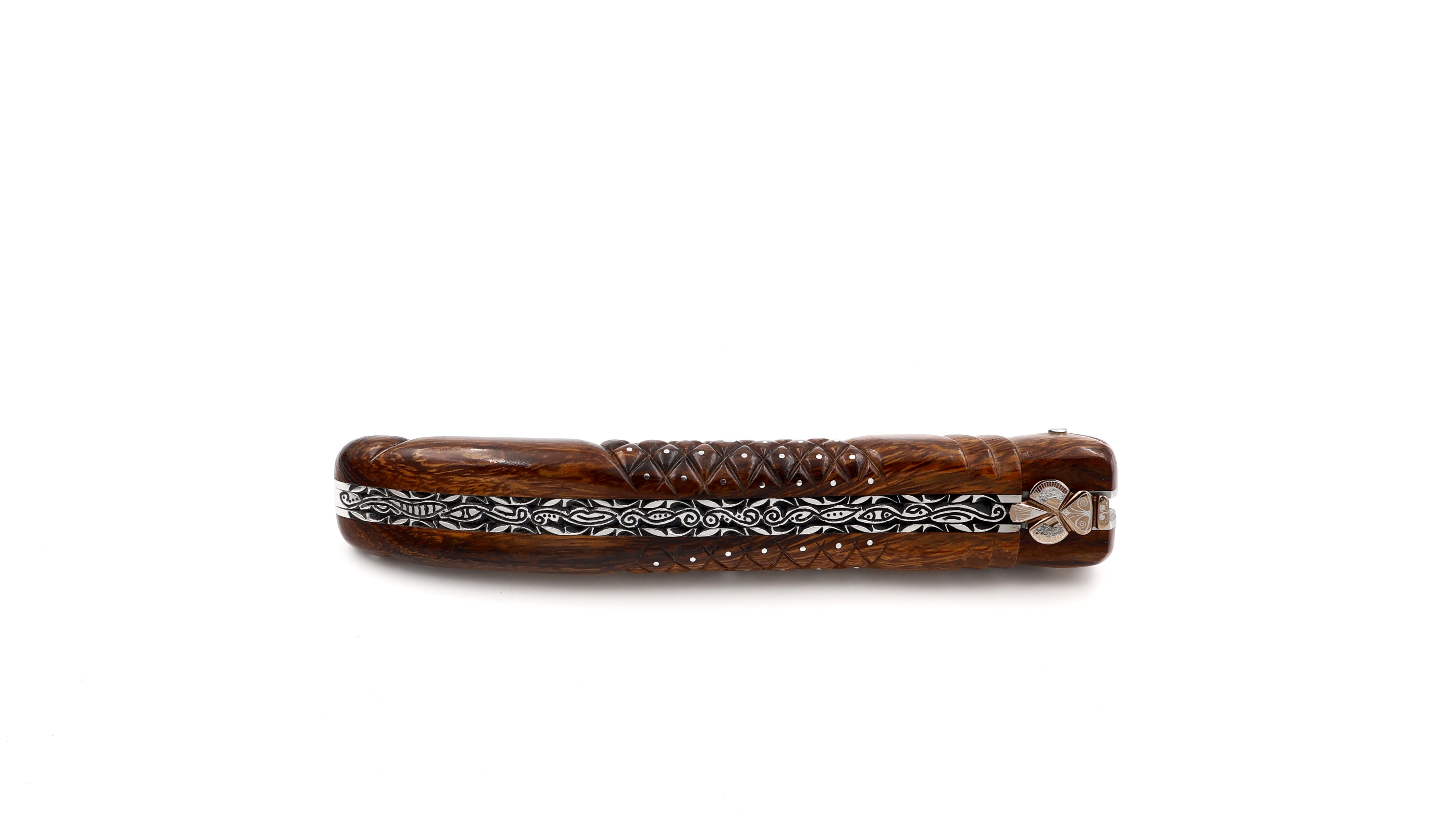 Fontenille Pataud Laguiole AIGUILLES SCULPTURE Wüsteneisen Wurzelholz Damastklinge 12 cm 