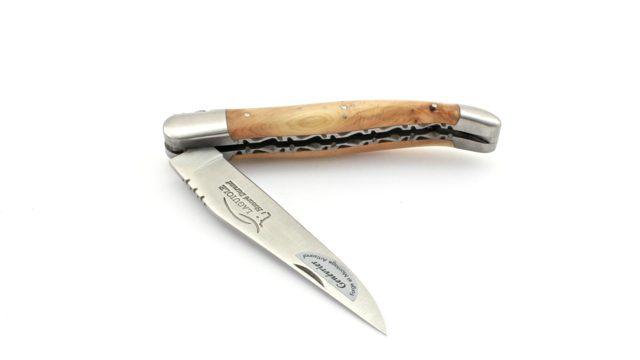 Honoré Durand Laguiole knife Prestige doubleplates Juniper 14C28 12 cm