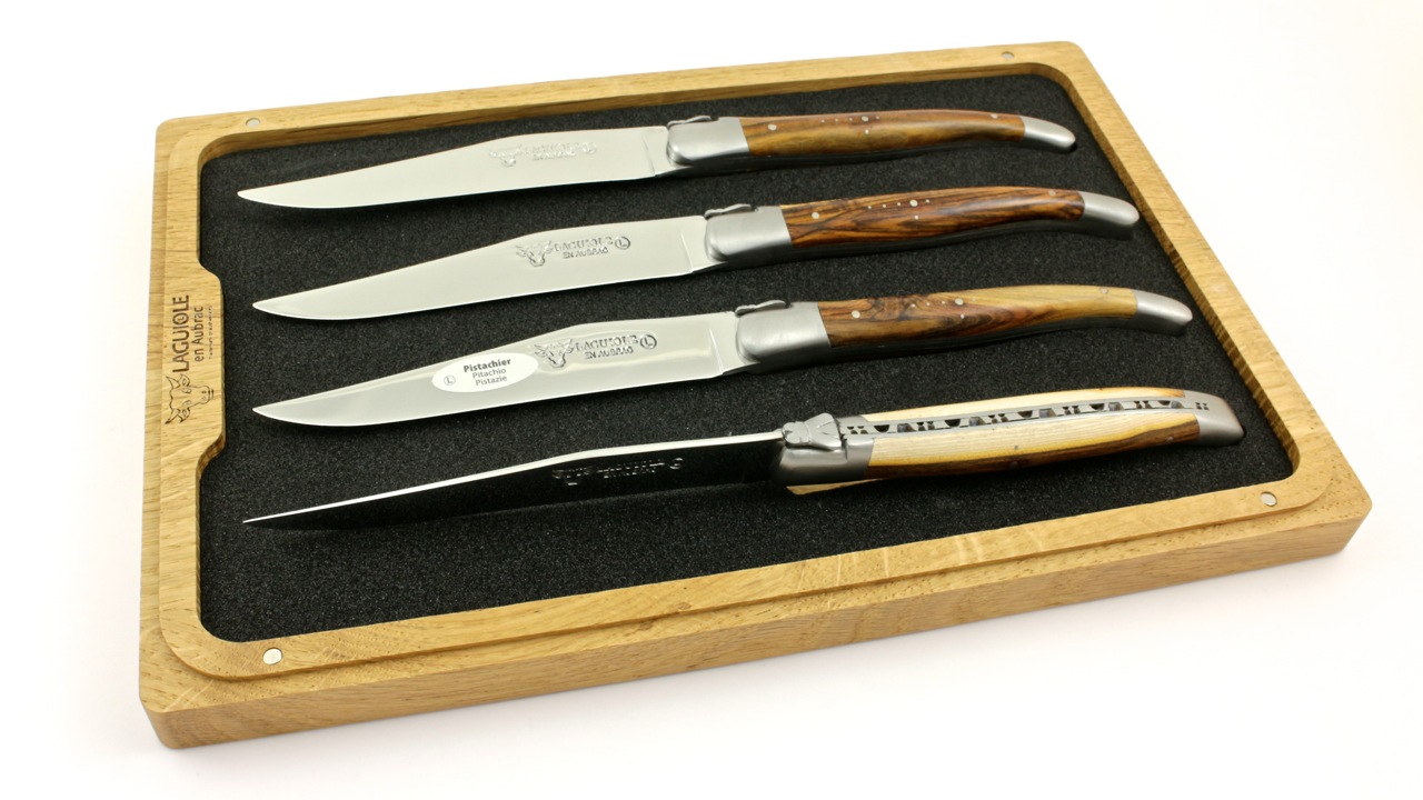Laguiole en Aubrac Pistazie Laguiole Steakmesser Set