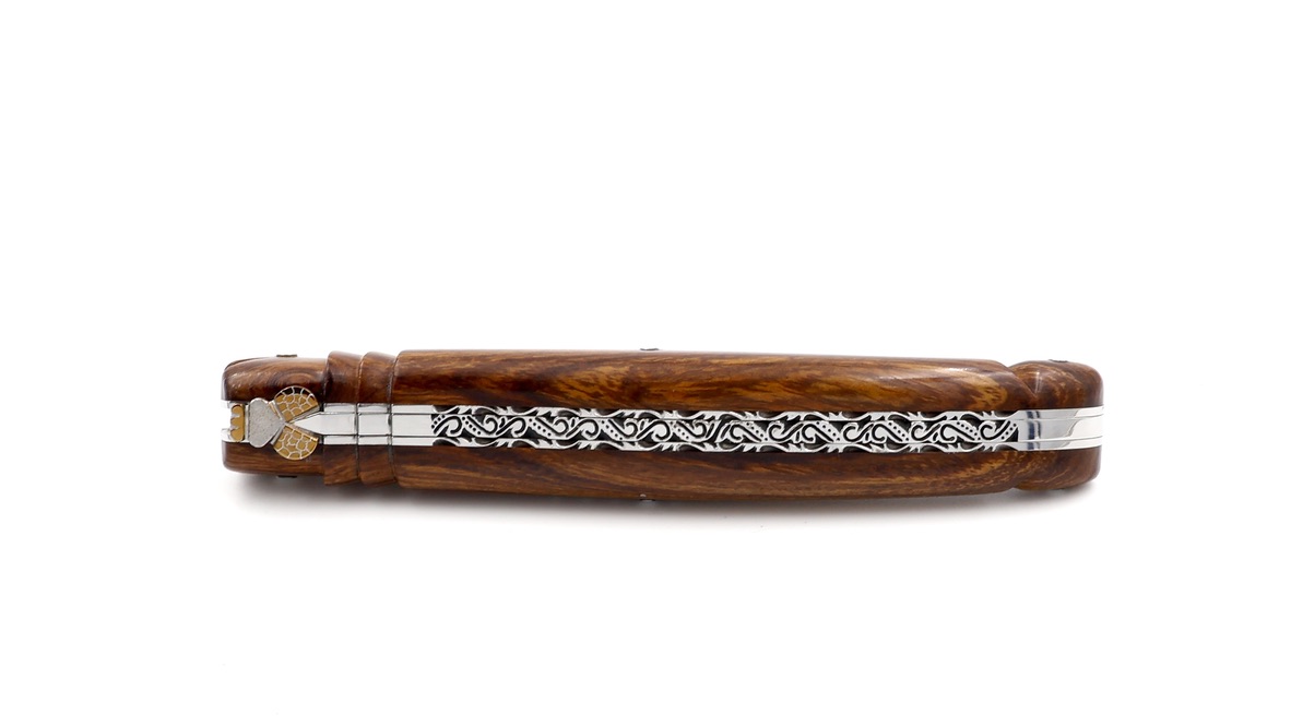 Fontenille Pataud Laguiole SCULPTURE ironwood burl damascus 12 cm