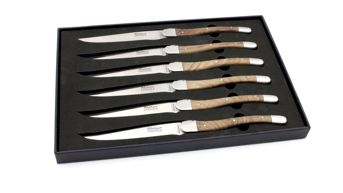 Château Laguiole Laguiole Steakknives walnut set of six
