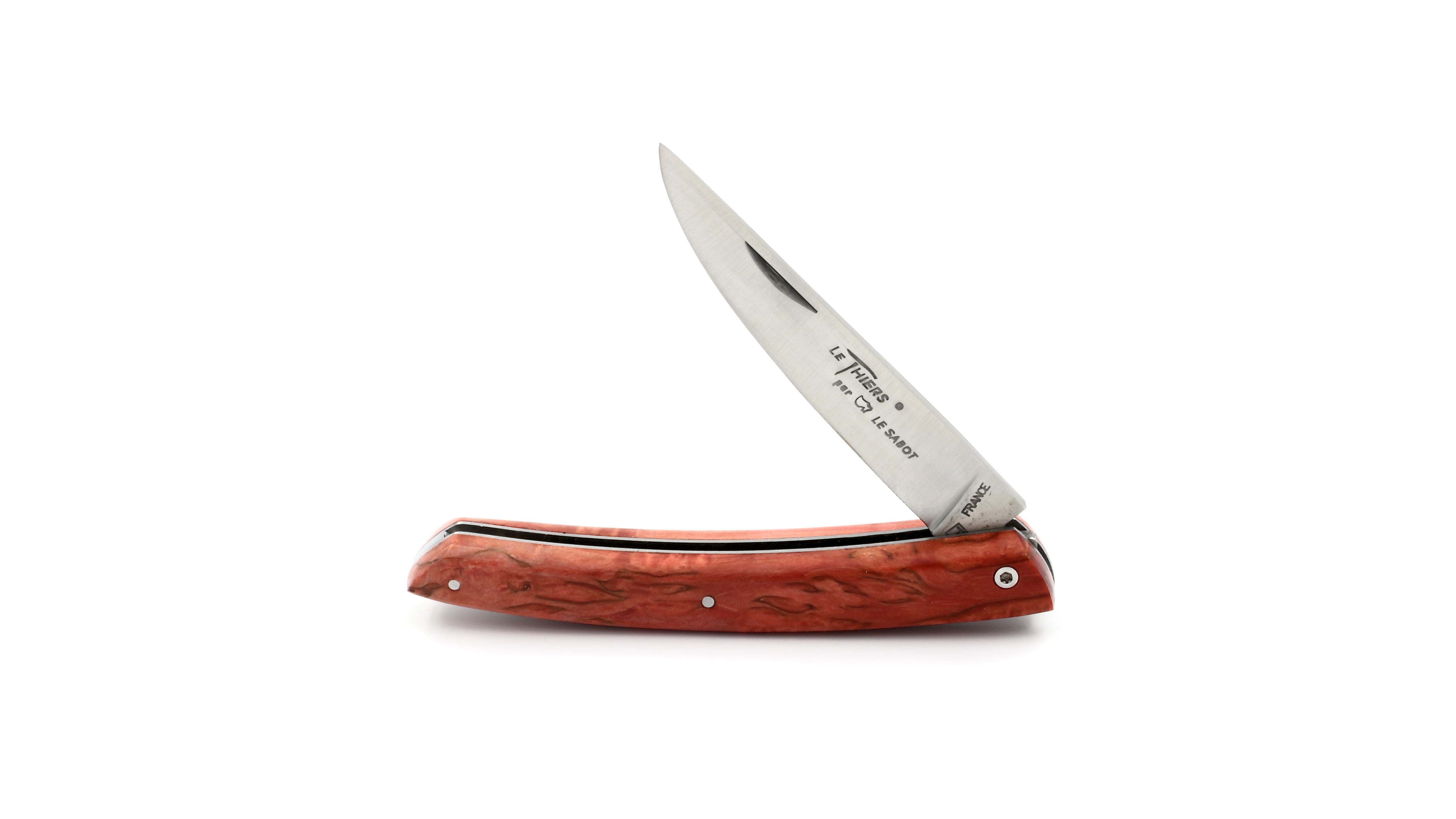 AU SABOT THIERS knife 12 cm birch wood red
