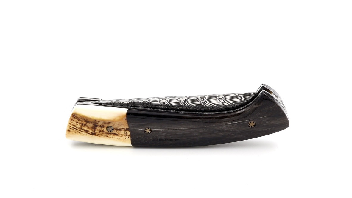 MANU LAPLACE 1515 MASAI buffalo horn/warthog ivory damascus blade