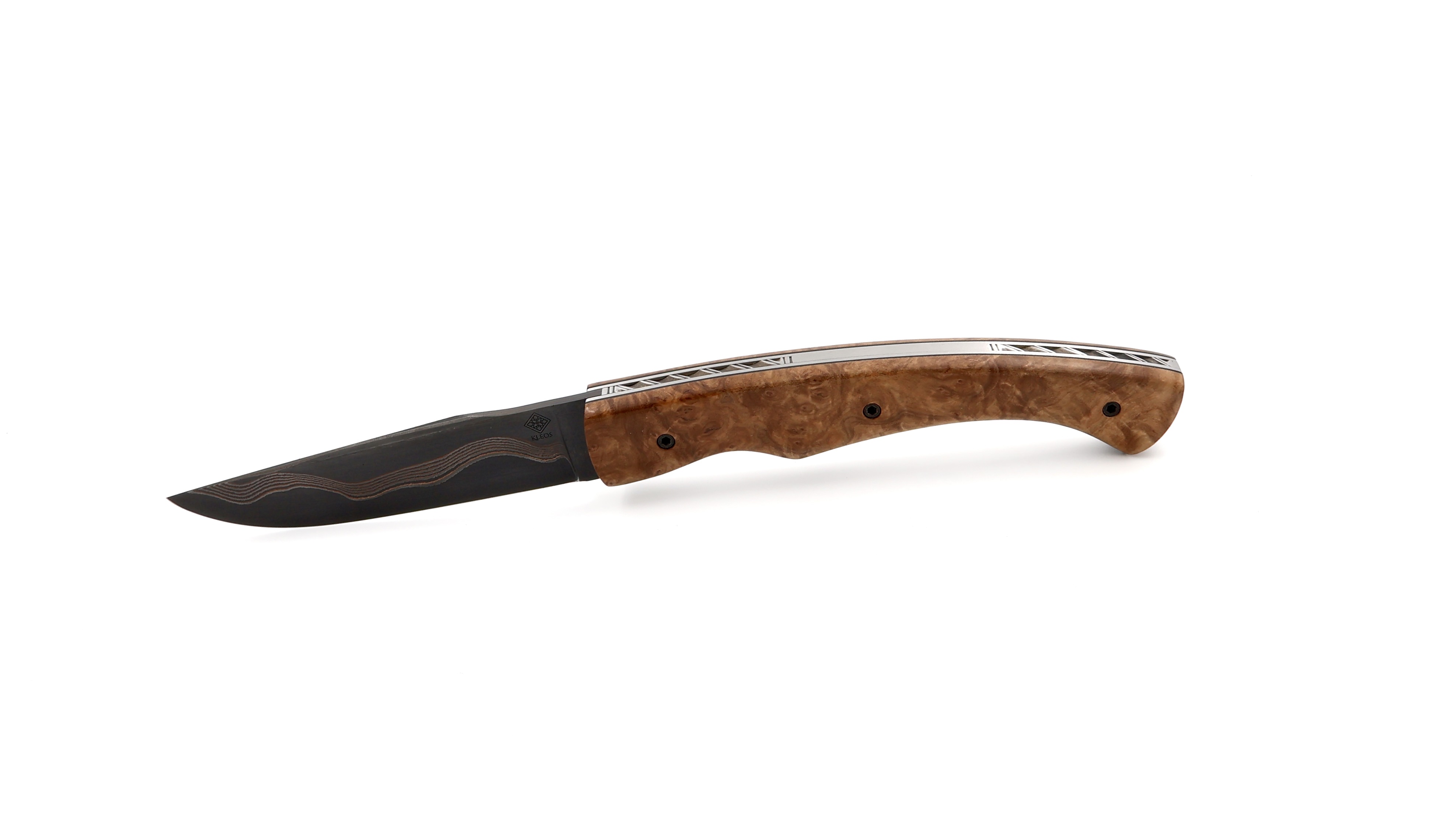 KLEOS folding knife LYKOS burl of brown malee coppermascusblade KLEOS folding knife LYKOS burl of brown malee coppermascusblade