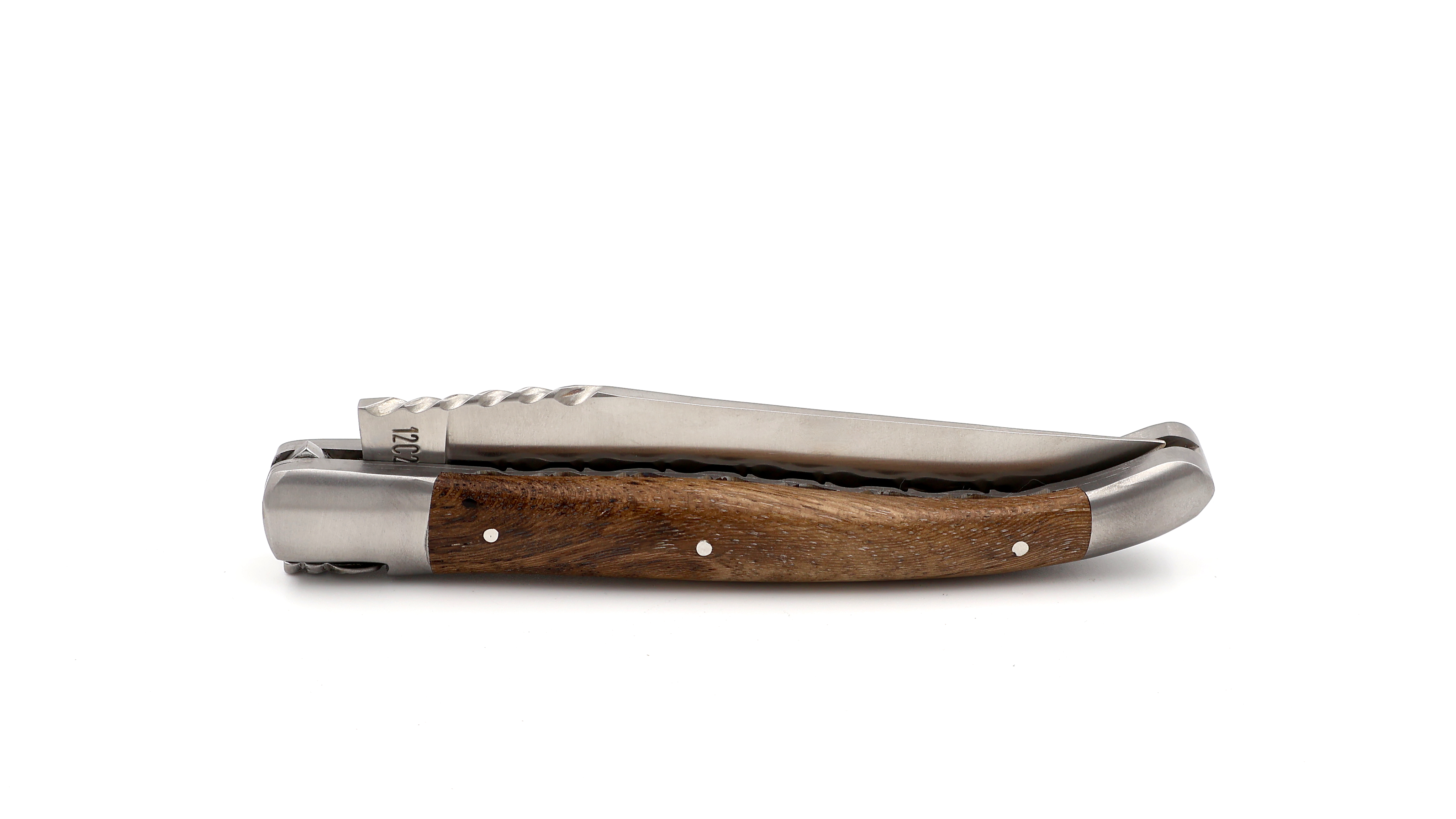 Laguiole en Aubrac doubleplate knife grapevine spiral spring 12 cm
