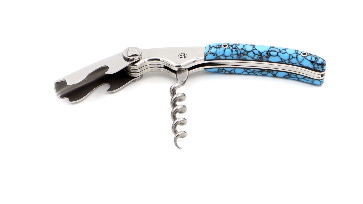 Claude DOZORME CLOS Laguiole Sommeliermesser Türkisstein 