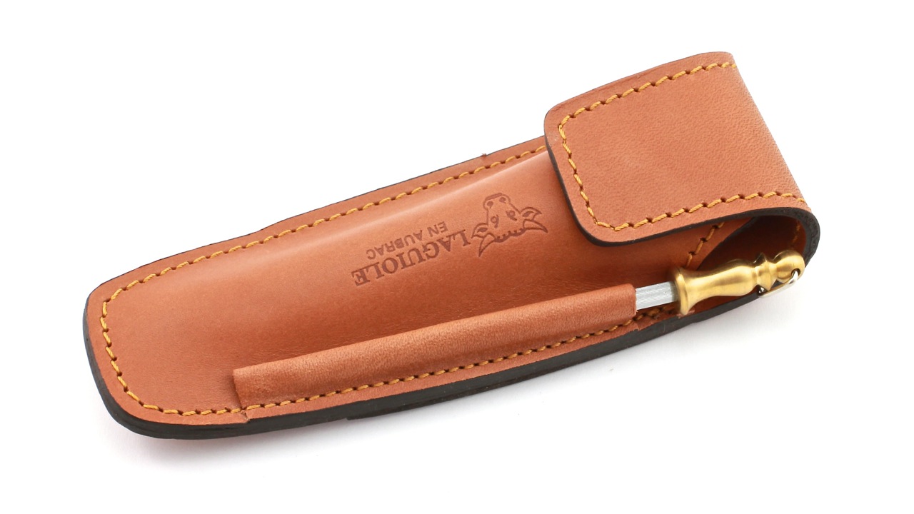 LAGUIOLE en Aubrac MAYA Fusil Laguiole Etui 12 cm Leder mit Schärfer
