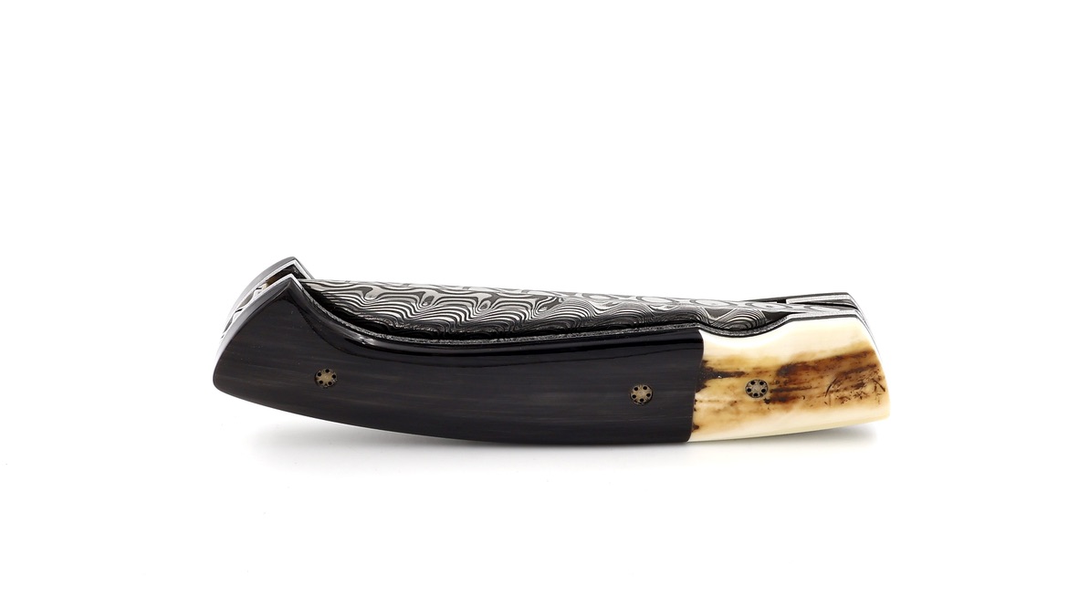 MANU LAPLACE 1515 MASAI buffalo horn/warthog ivory damascus blade