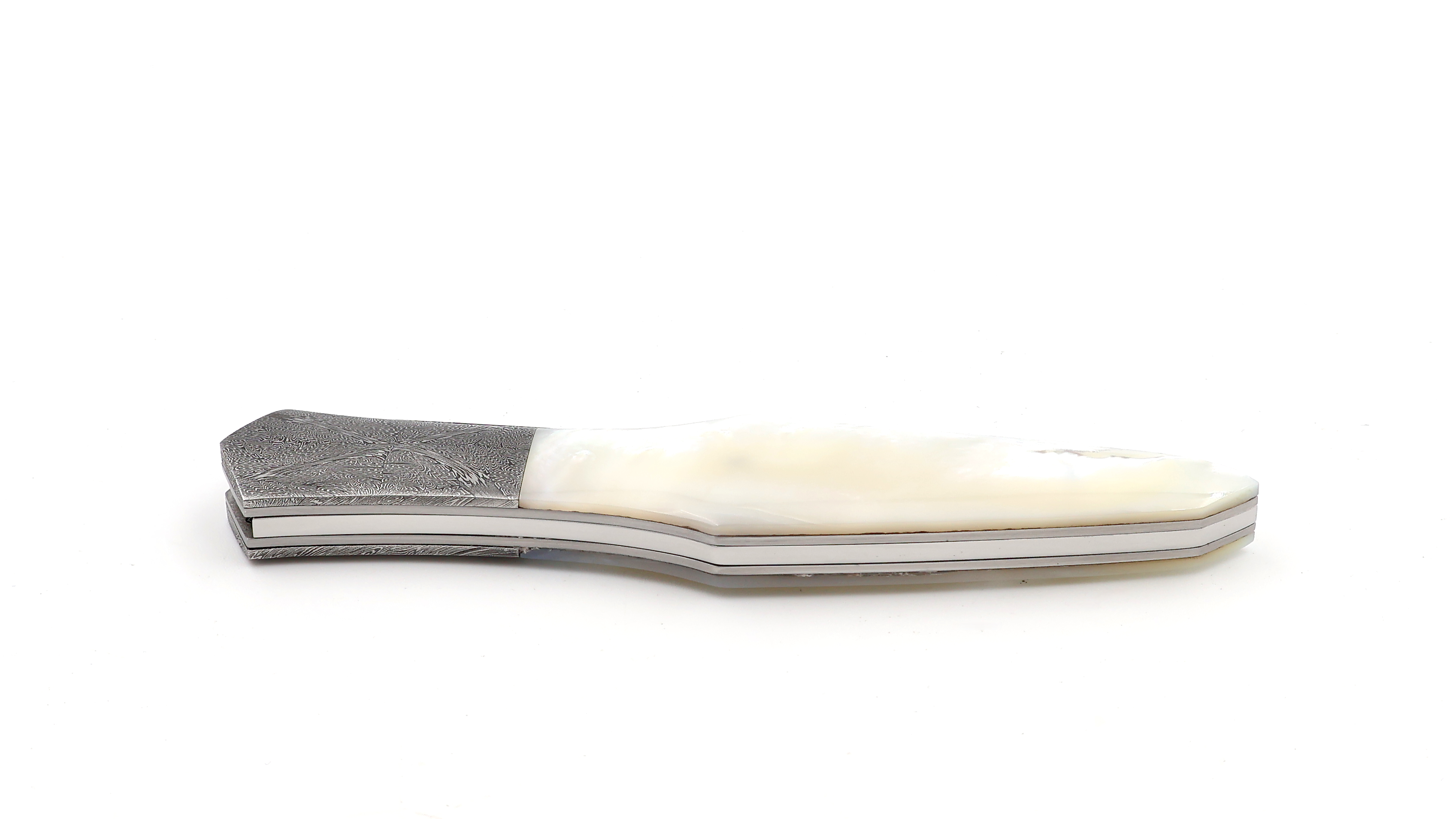 Laraud Blades MagnaPinna mother of pearl & handforged mosaic damascus and damascus bolsters