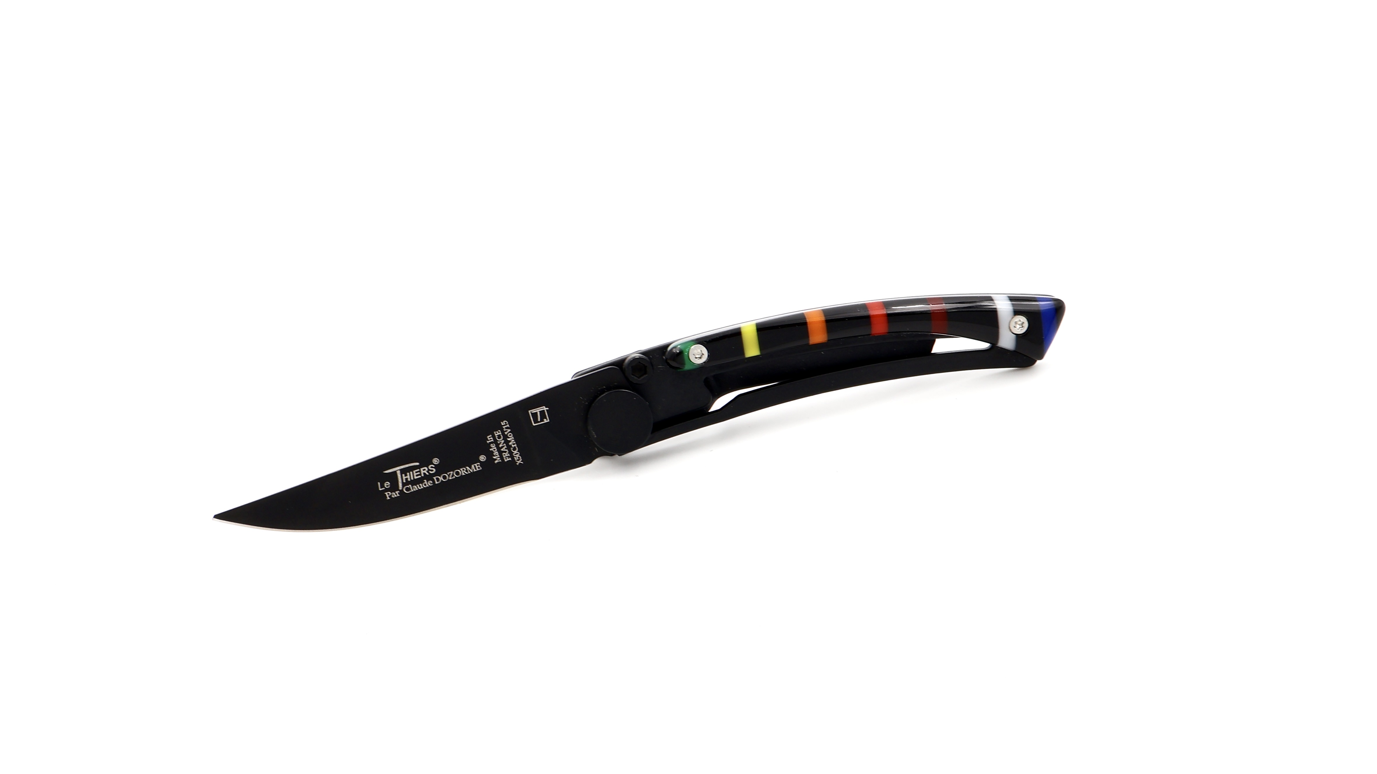 Claude DOZORME Thiers Liner Lock black bayadère small