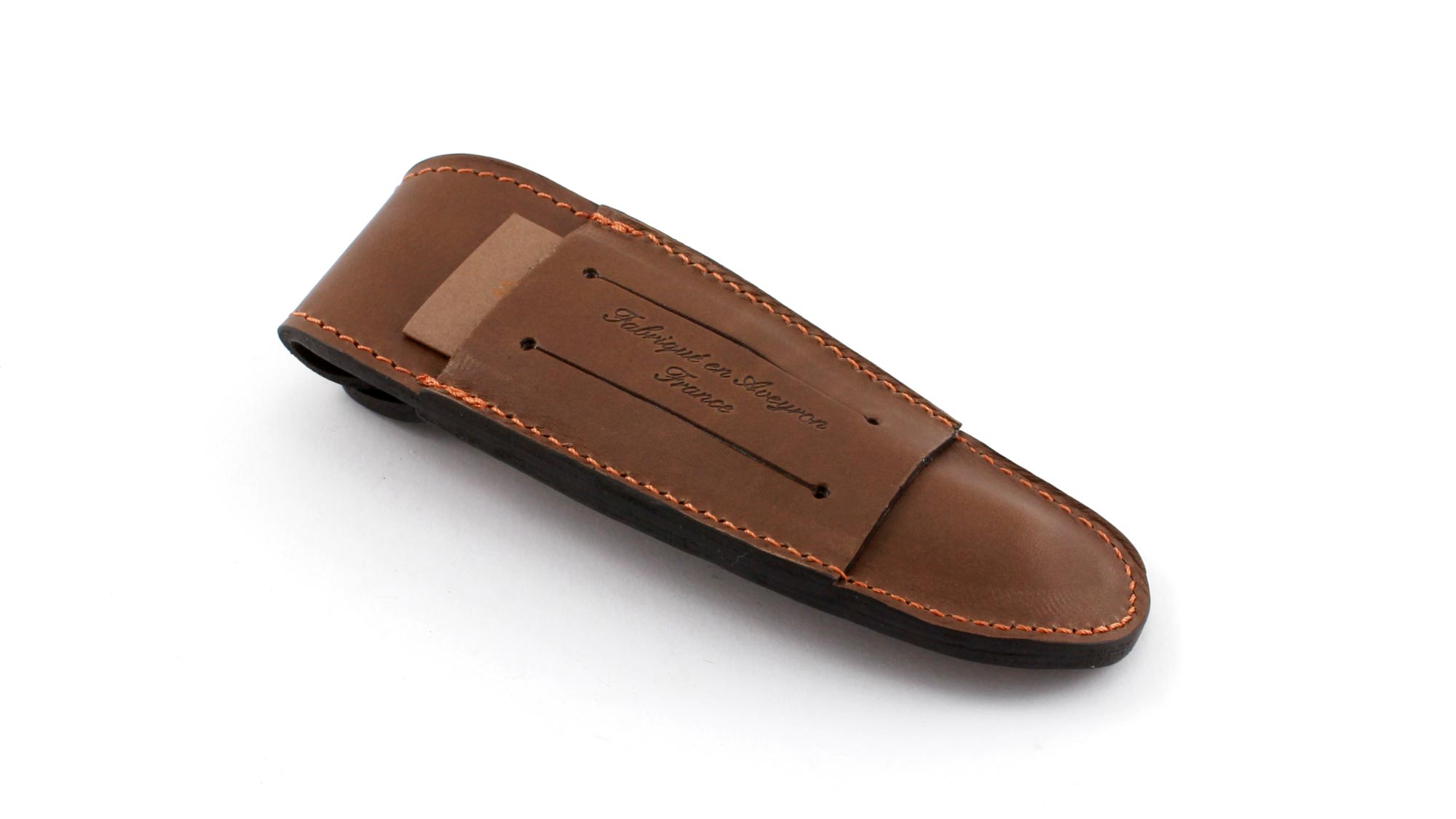 laguiole_guerteletui_laguiole_class_12cm_max_capdebarthes_choco_01 Laguiole Gürteletui CLASS'  von MAX CAPDEBARTHES