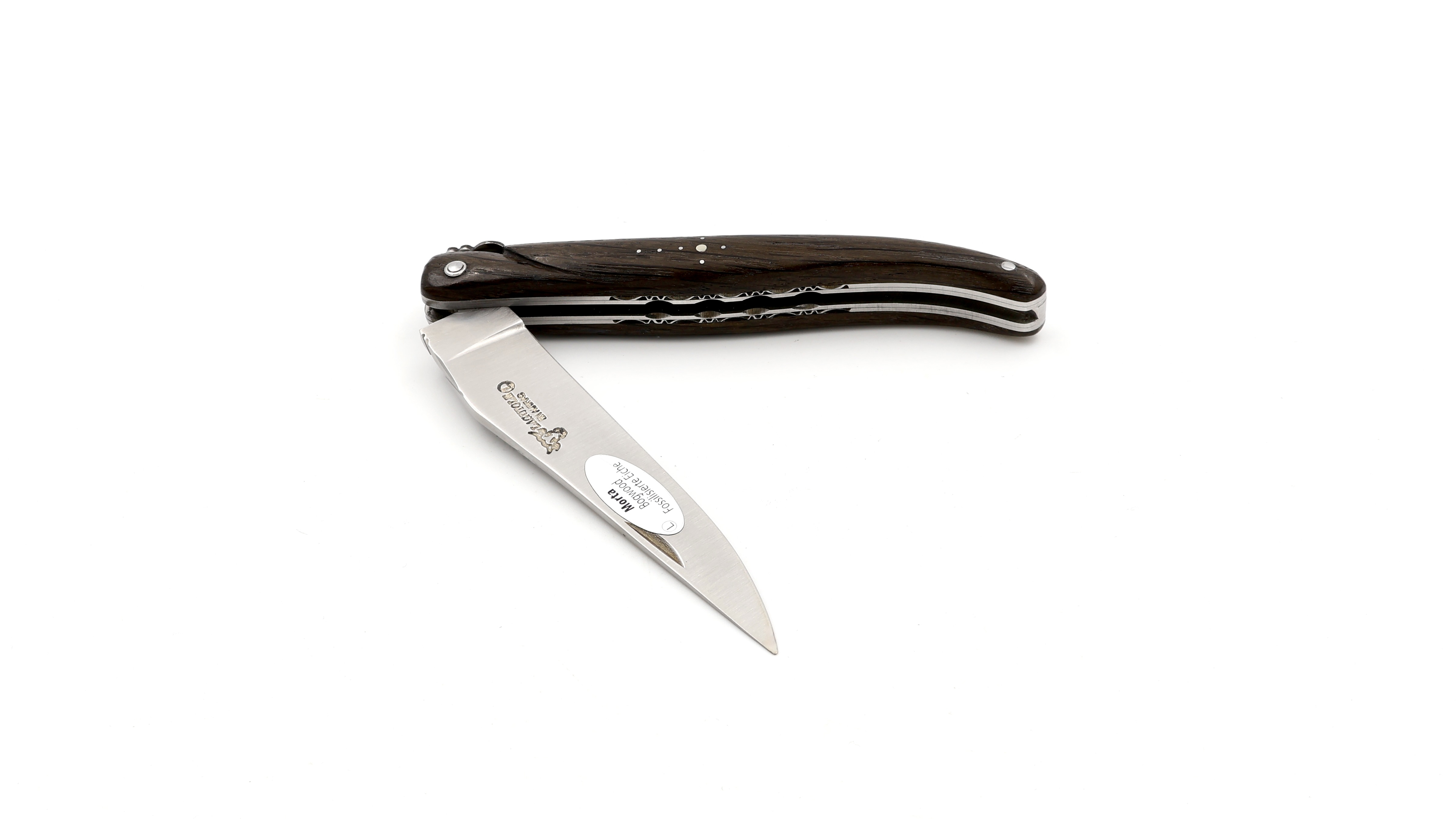 Laguiole en Aubrac Mooreiche massiver Griff Doppelplatine 12 cm
