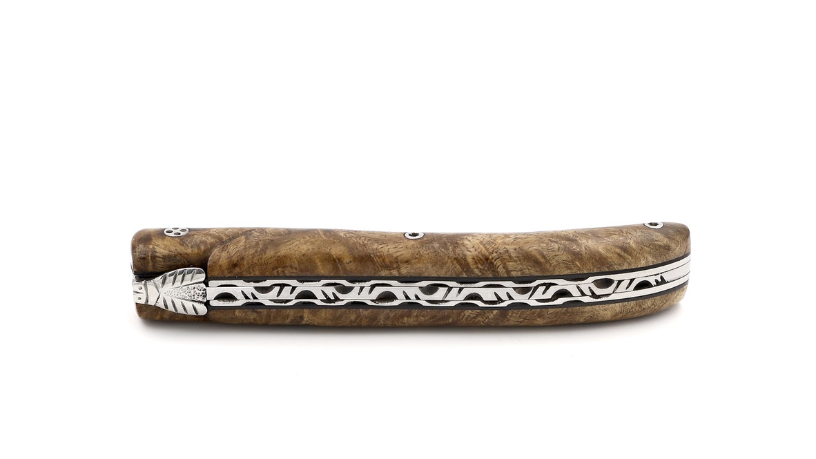 Claude DOZORME Laguiole LUX maple burl 12 cm DSC® damascus